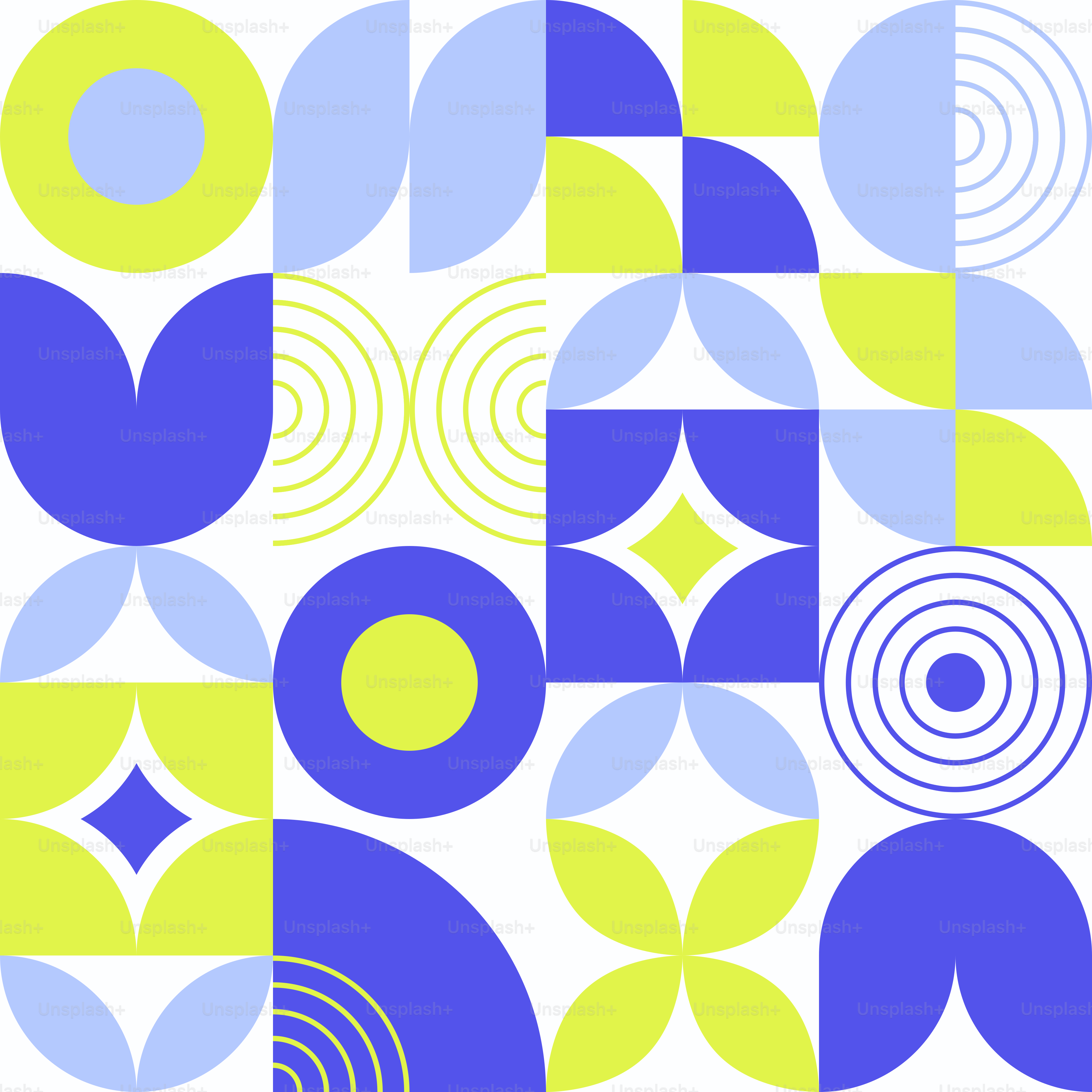 青と黄色の模様で、円が描かれています