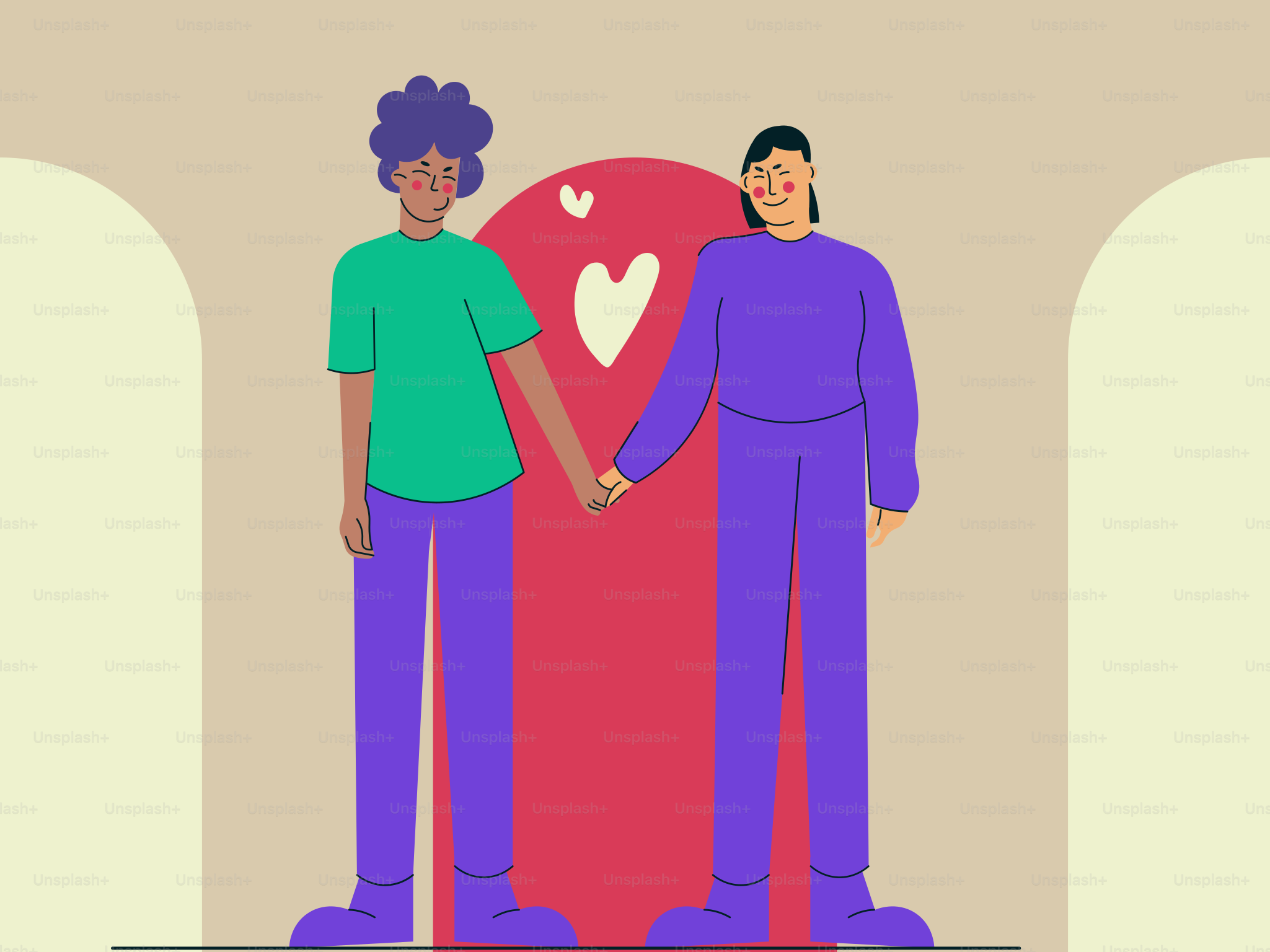 A couple of people standing next to each other