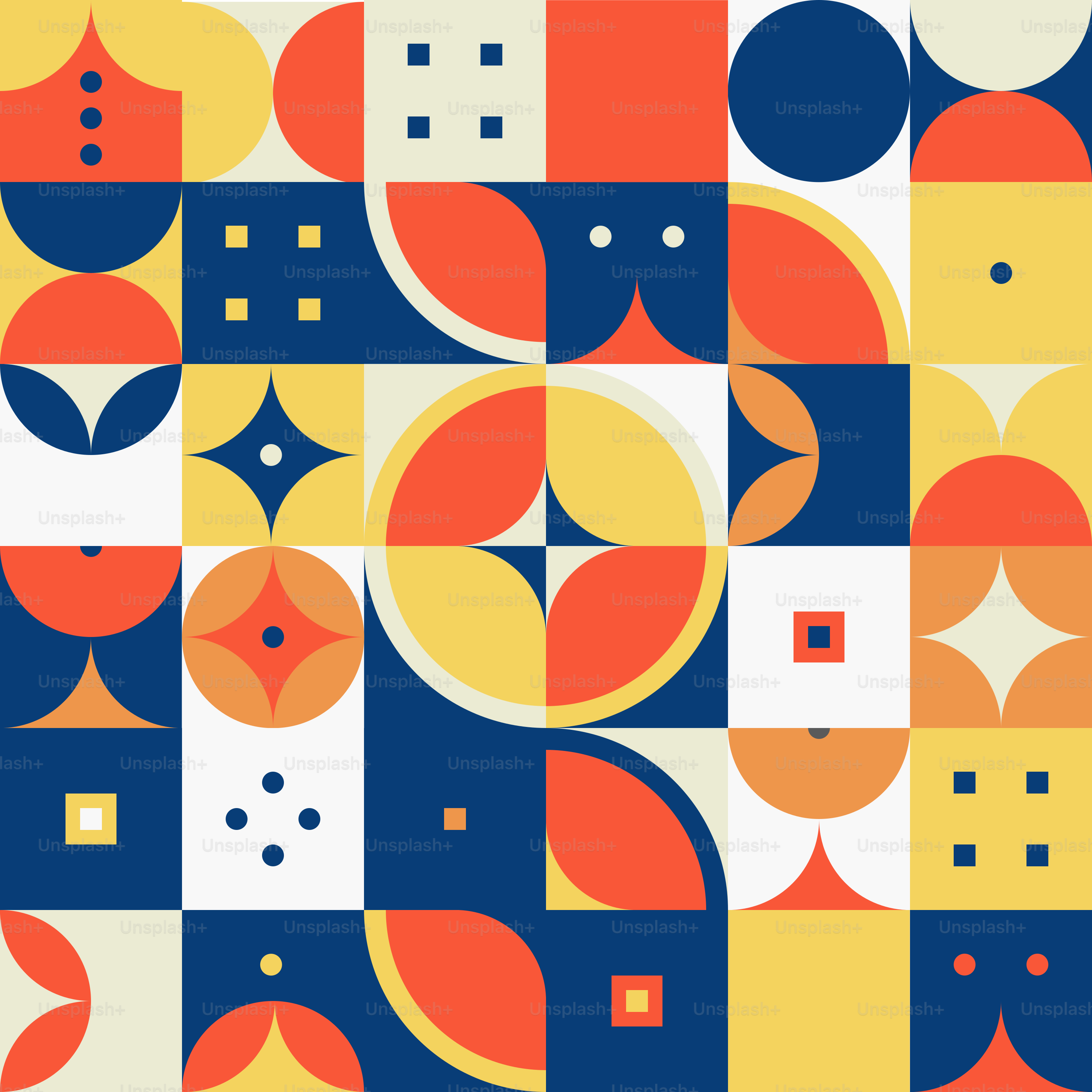 사각형과 점이 있는 다채로운 패턴