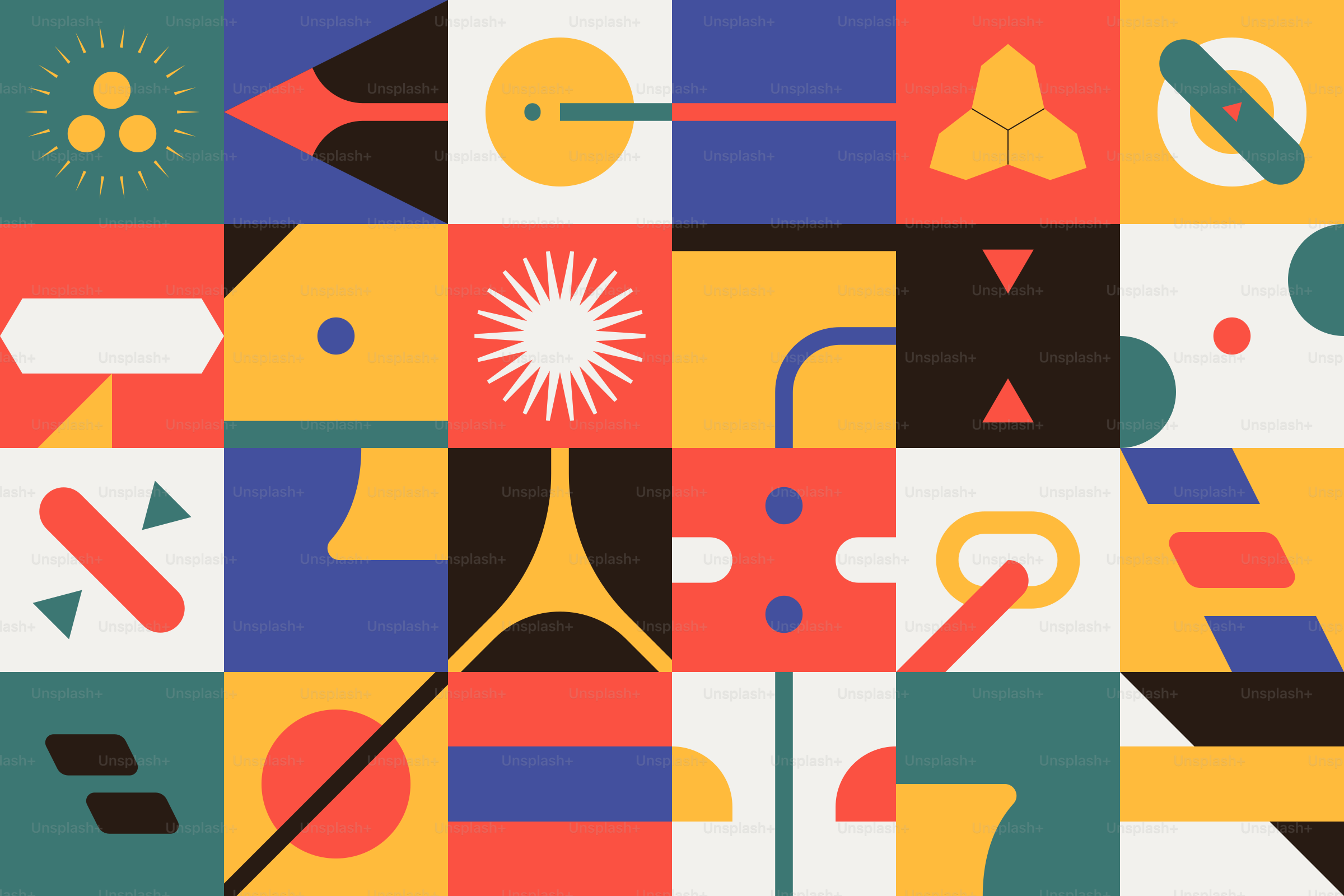 A colorful pattern with different shapes and sizes vector – Abstract ...