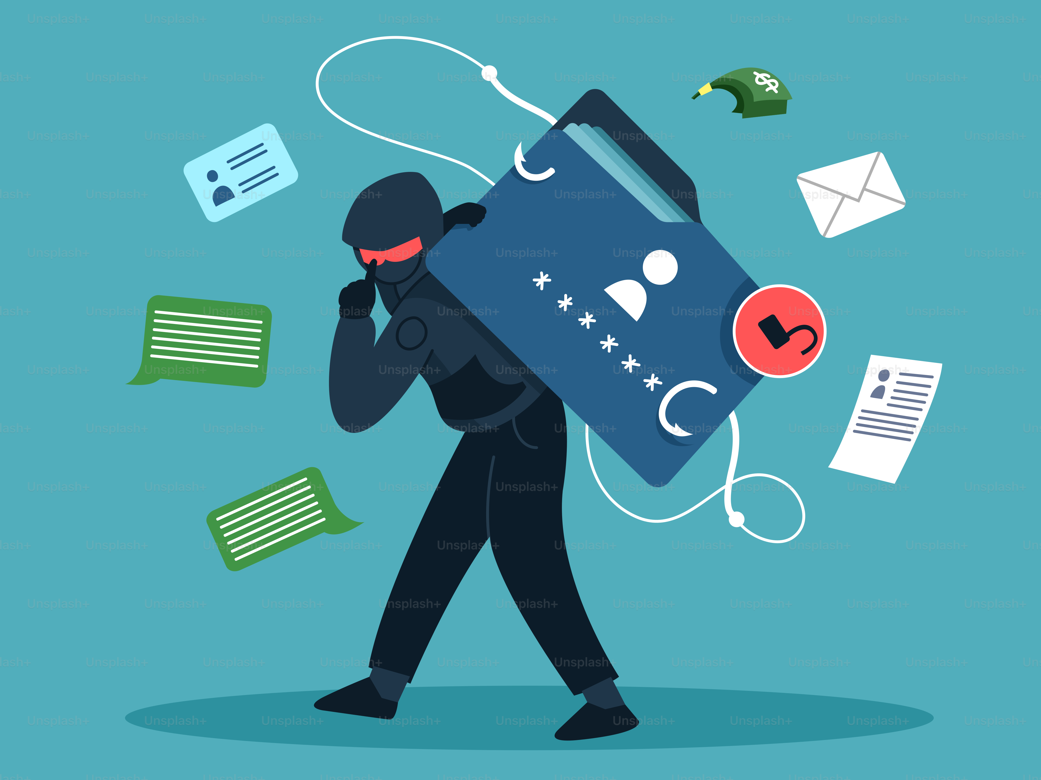 Um homem mascarado está carregando uma carteira