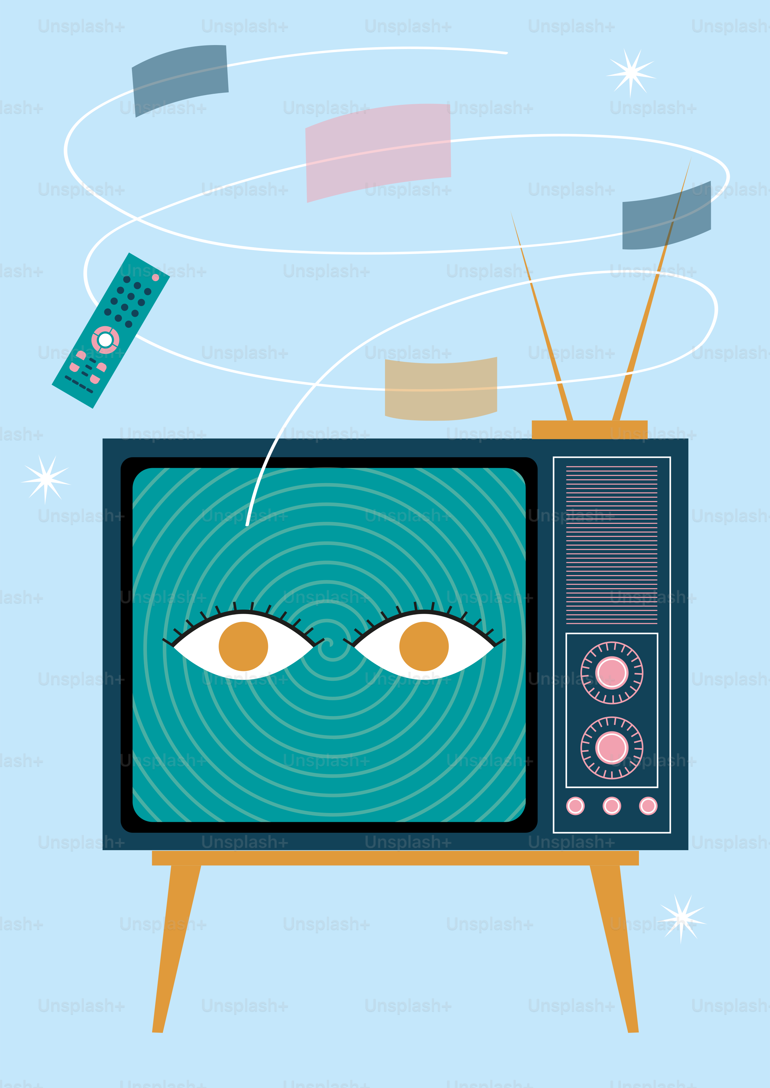 Ein Fernseher mit einem darauf gezeichneten Auge