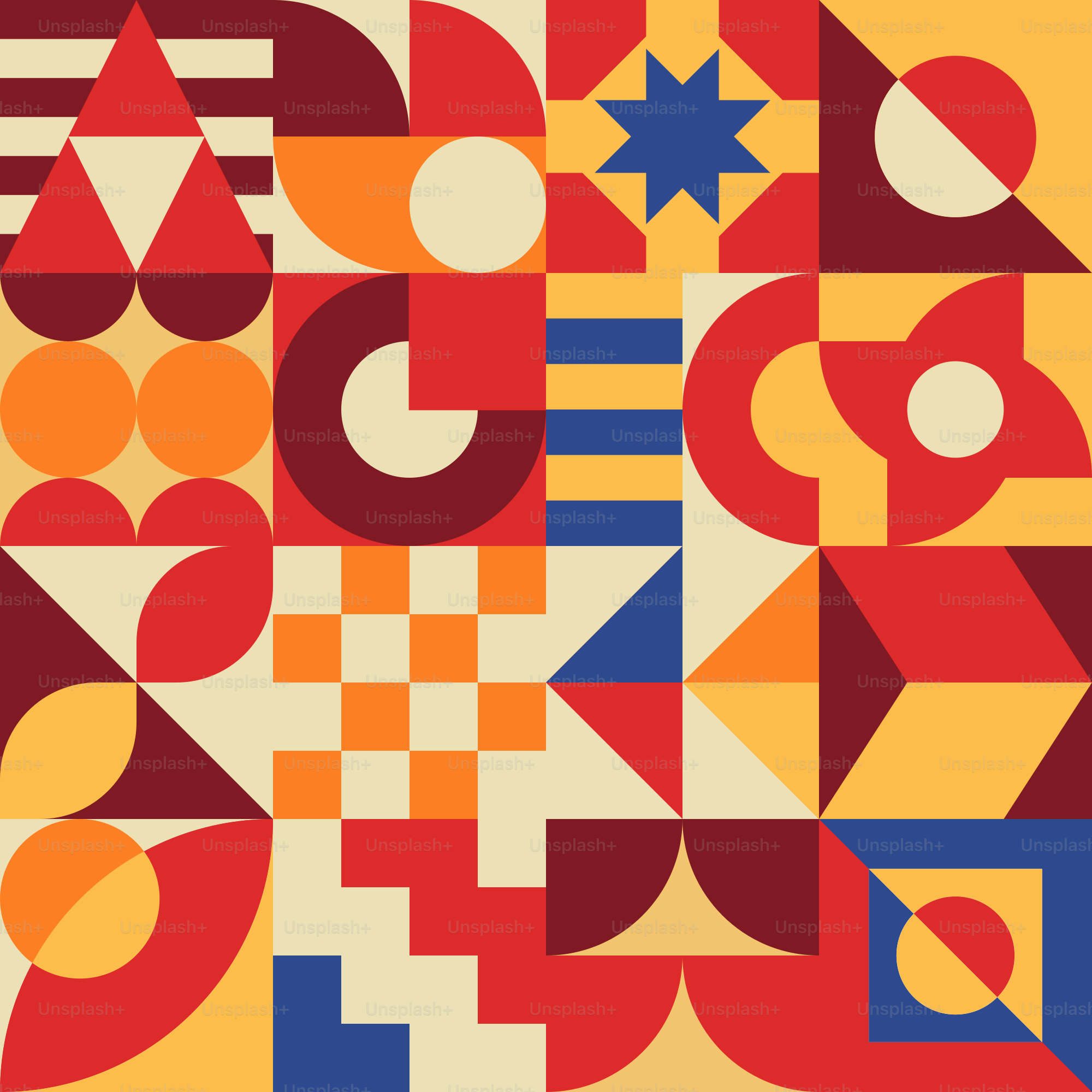 A poster with a lot of different shapes