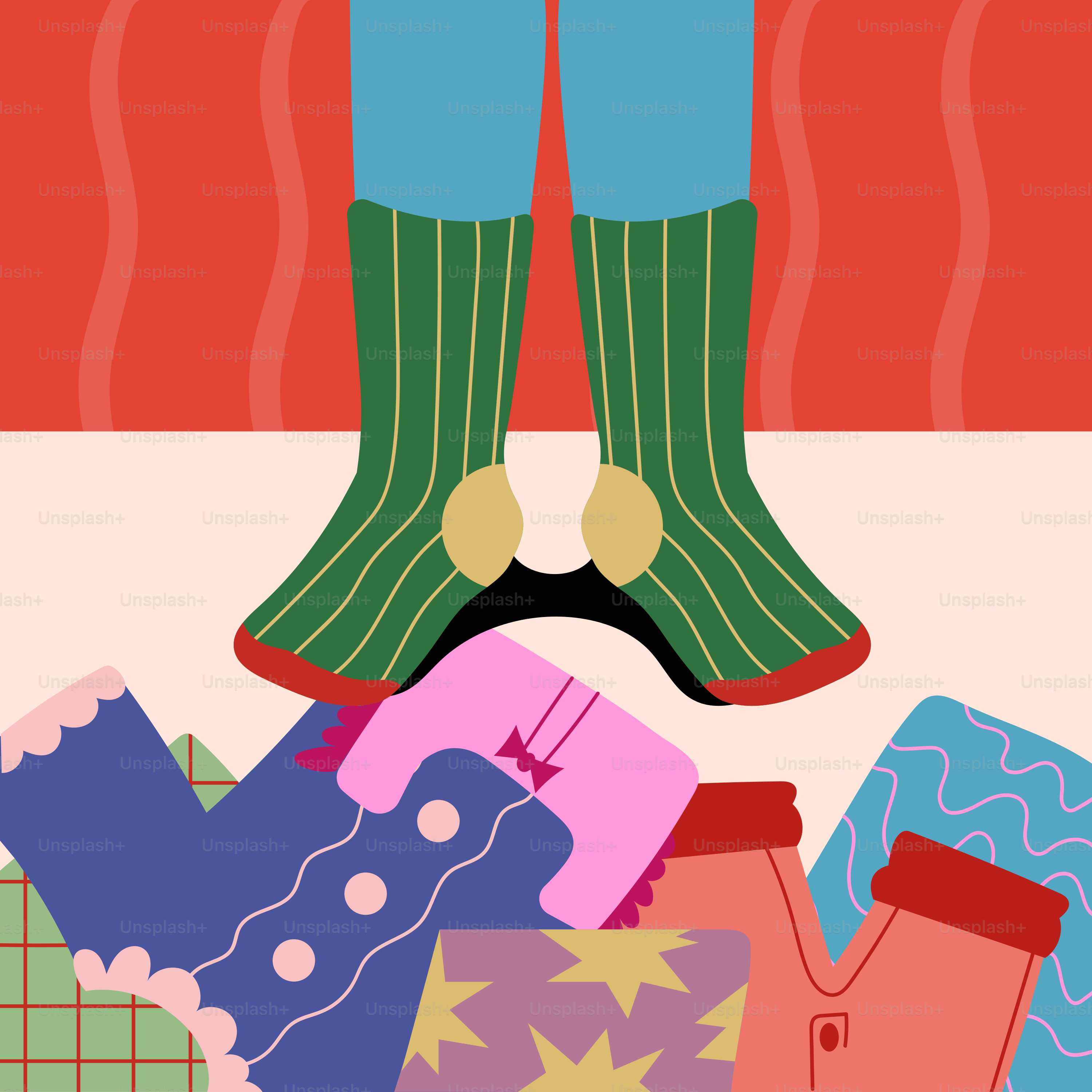 A picture of a pile of clothing and shoes