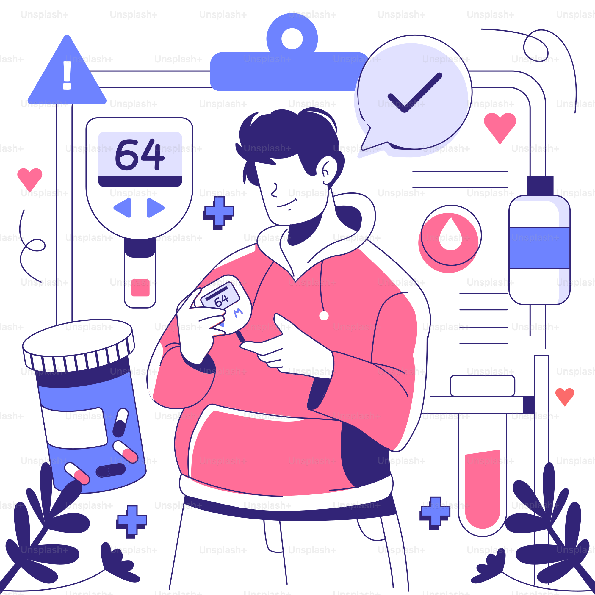 A man standing in front of a wall with a jar of pills