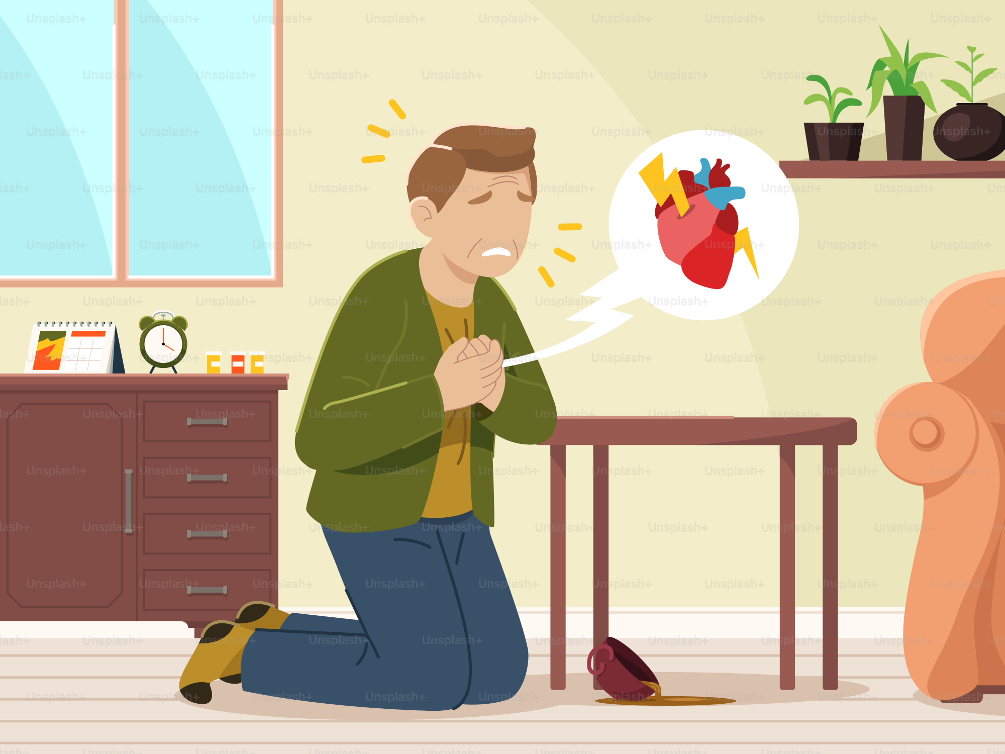 A man sitting on the floor in front of a table