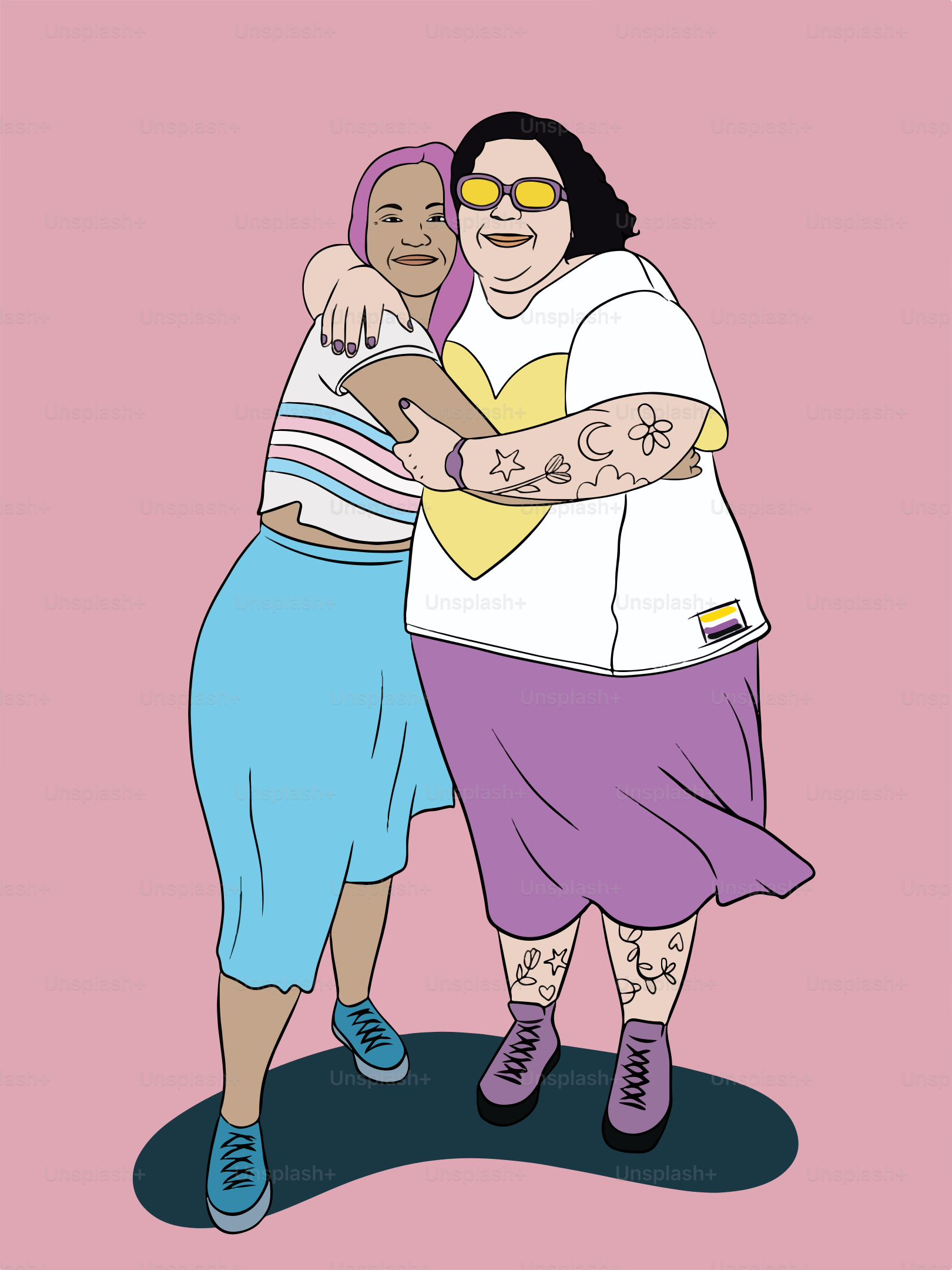 A couple of people that are hugging each other