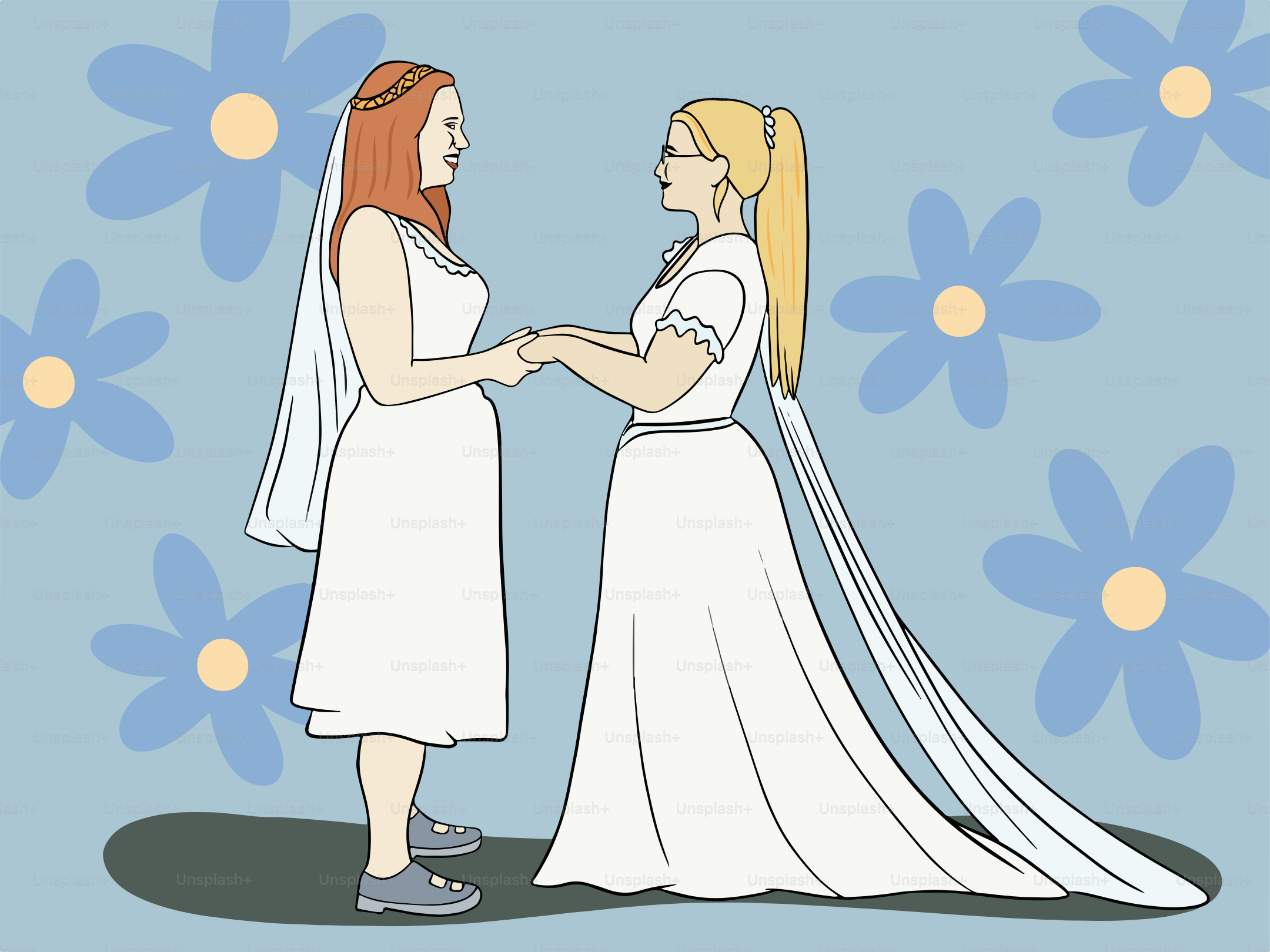 A couple of women standing next to each other