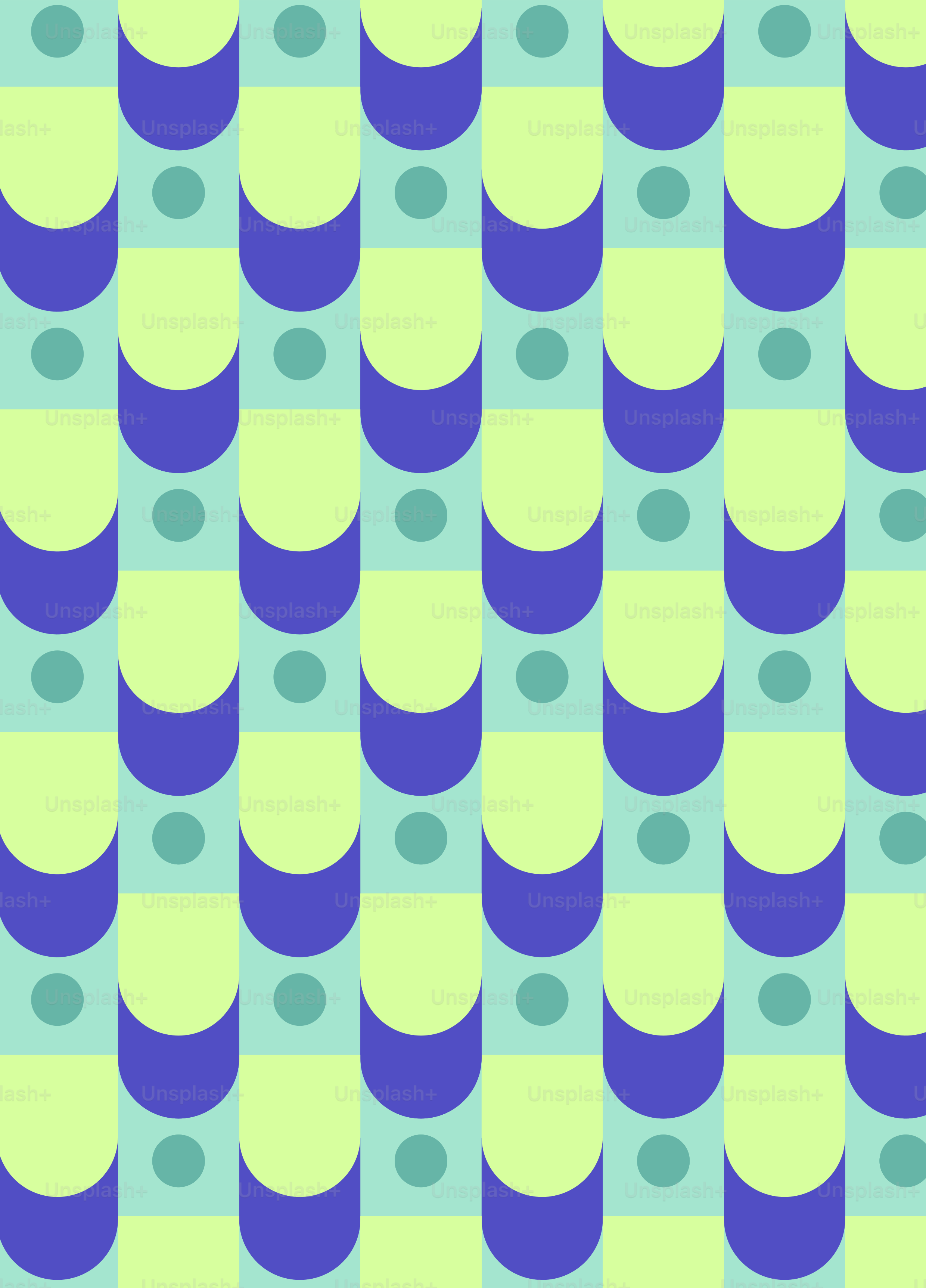 Un patrón azul y verde con círculos