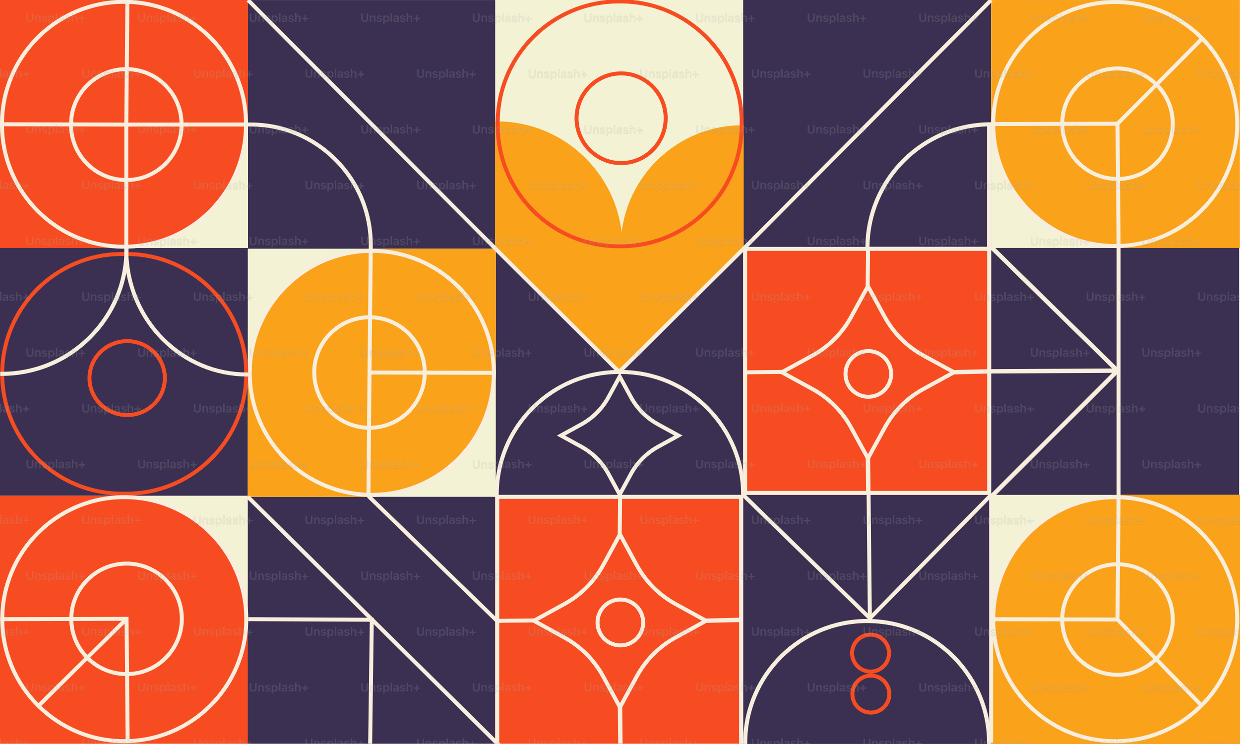 A colorful pattern with circles and lines