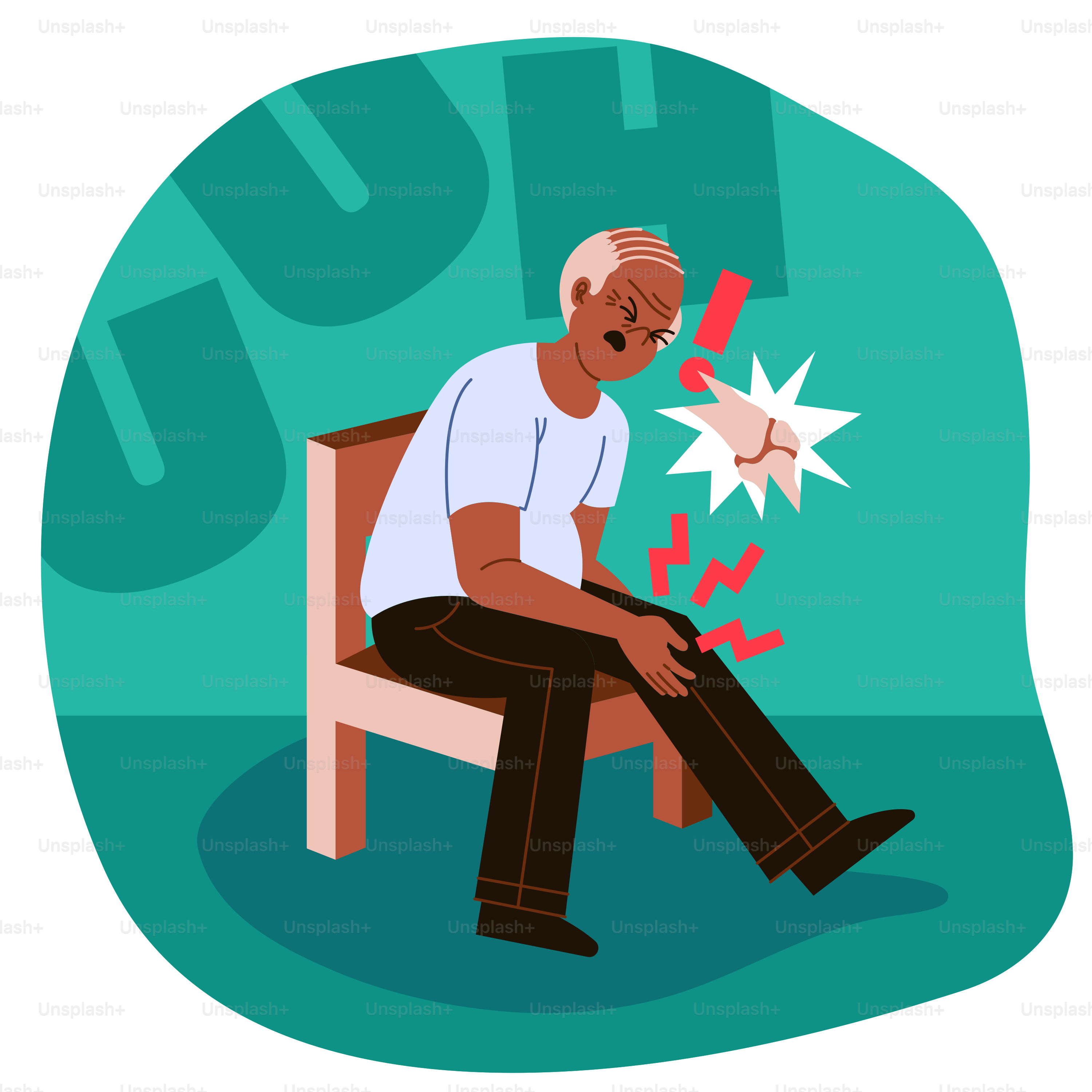 A man sitting on a bench with a broken leg