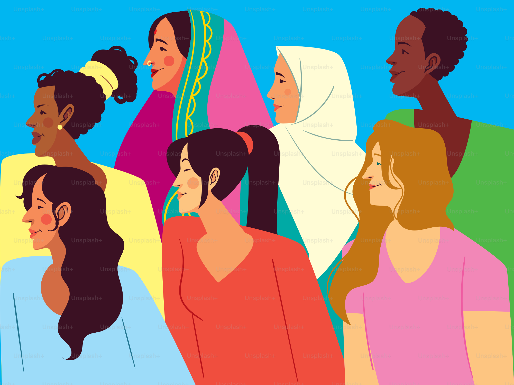 Un groupe de femmes debout côte à côte