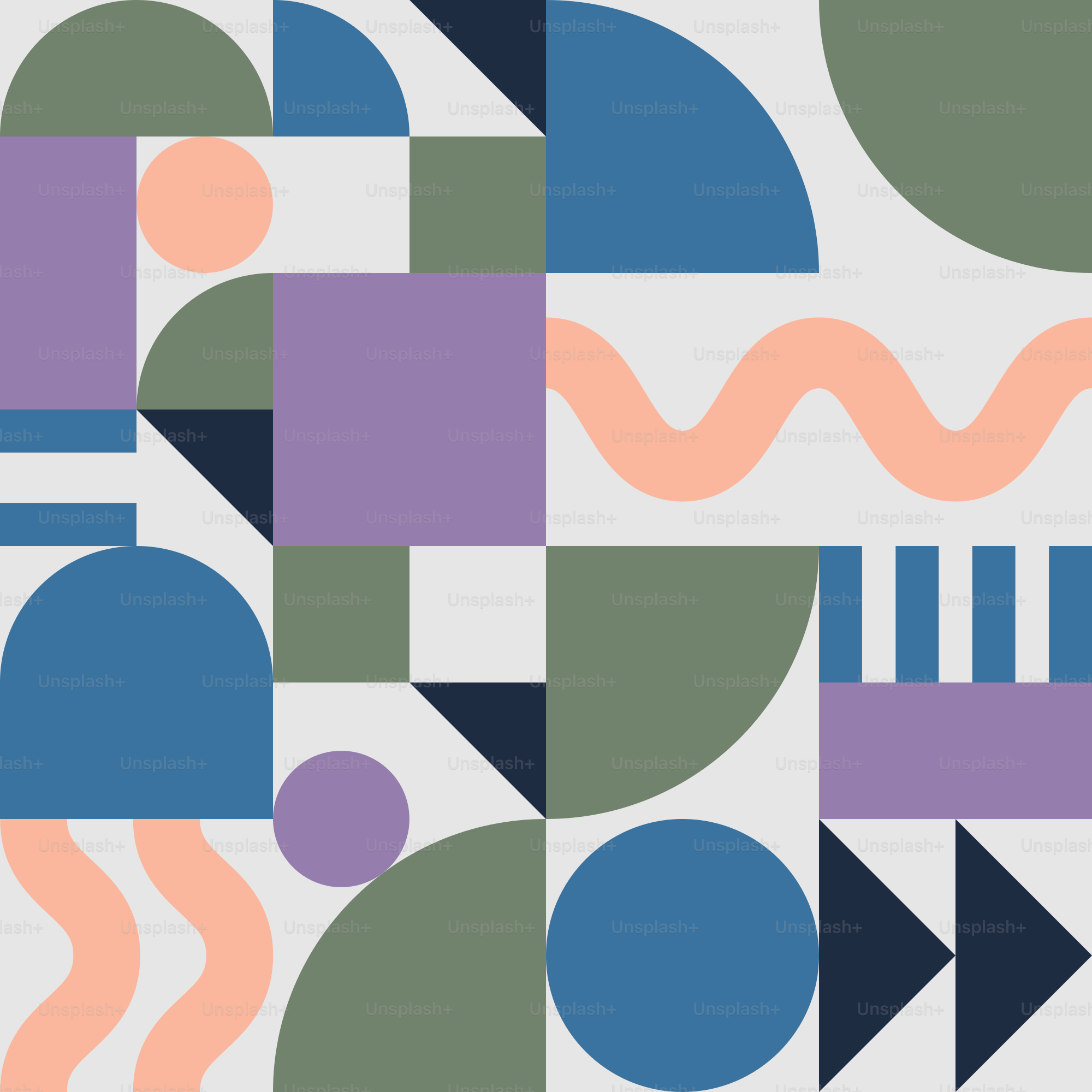 An abstract pattern with different shapes and colors