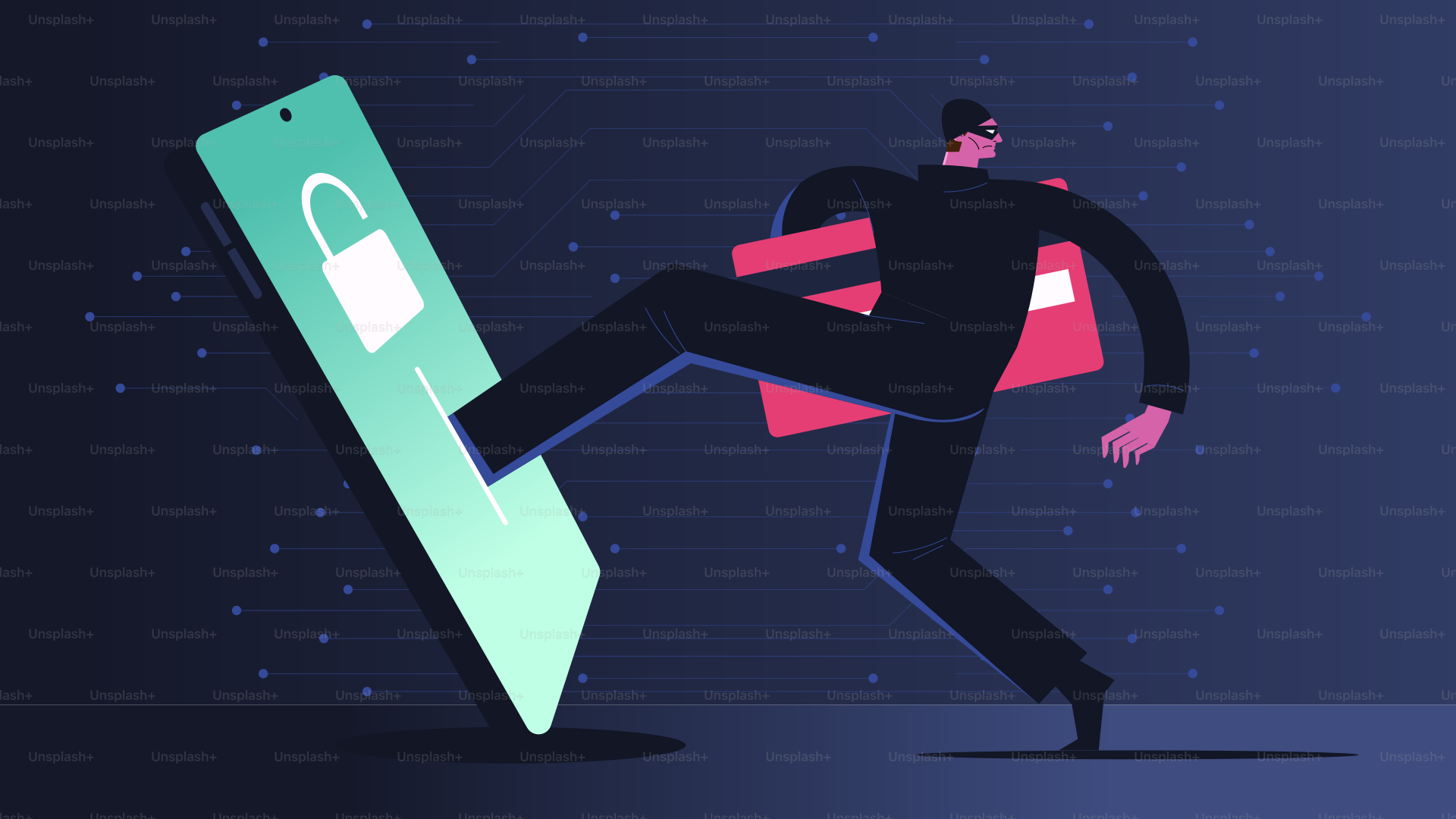 A man is pushing a lock on a smartphone