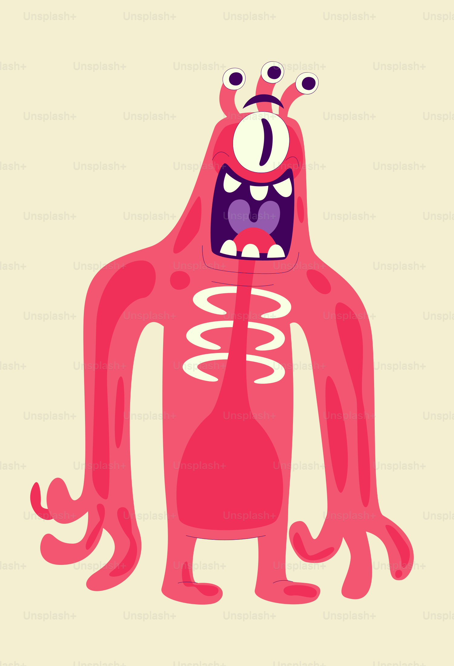 頭に冠をかぶったピンクの怪獣