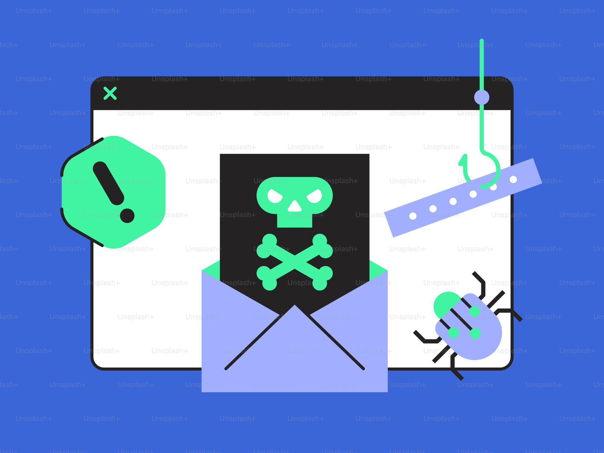 Un écran d'ordinateur avec une tête de mort et des os croisés dessus  vectoriel – Image de Technologie sur Unsplash, image size:3000x2250