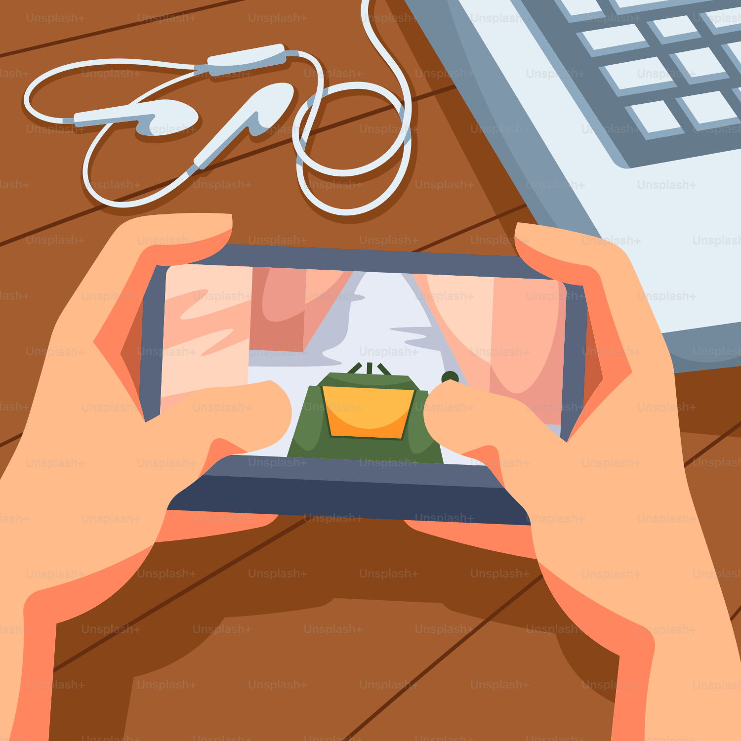 A person is playing a video game on their phone