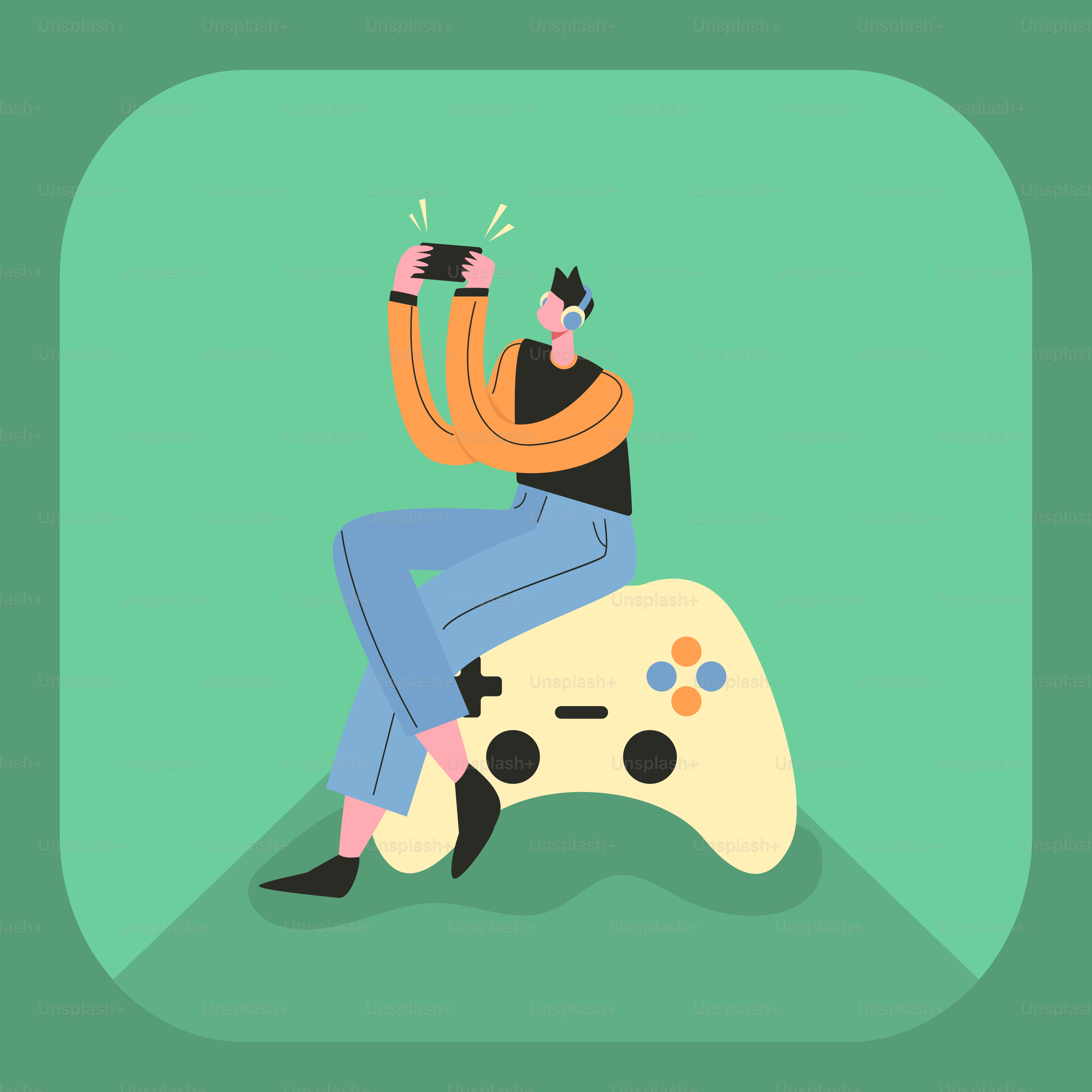 Seseorang yang duduk di atas pengontrol video game