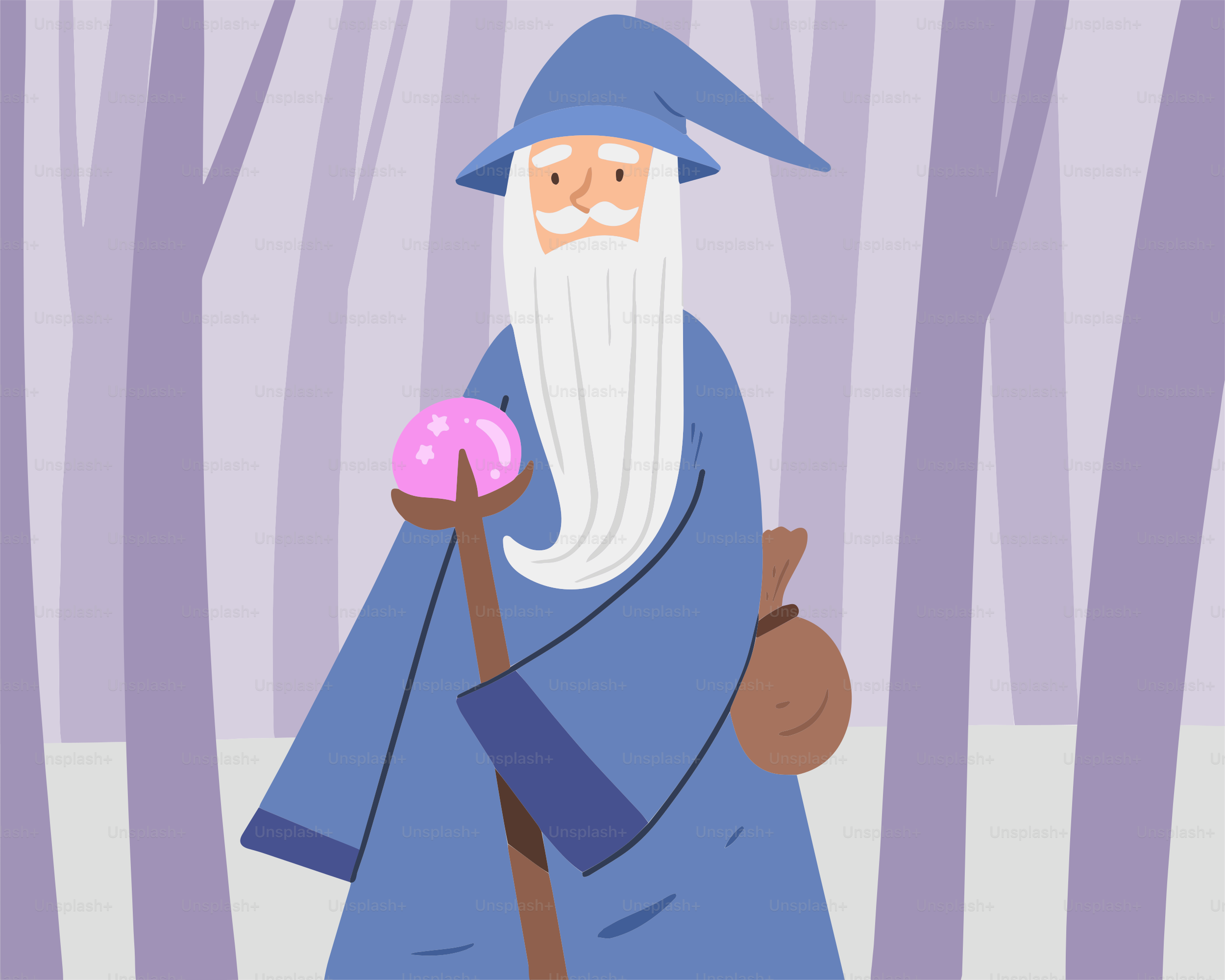 Un cartone di un mago che tiene una ciambella