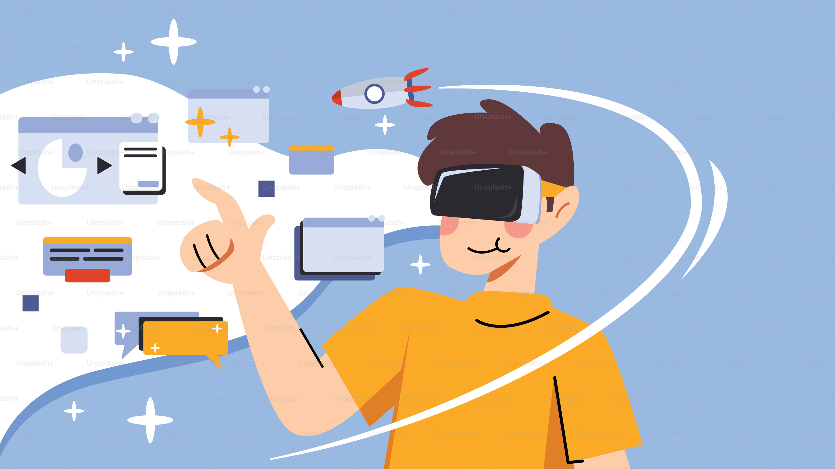 A man wearing a virtual reality headset