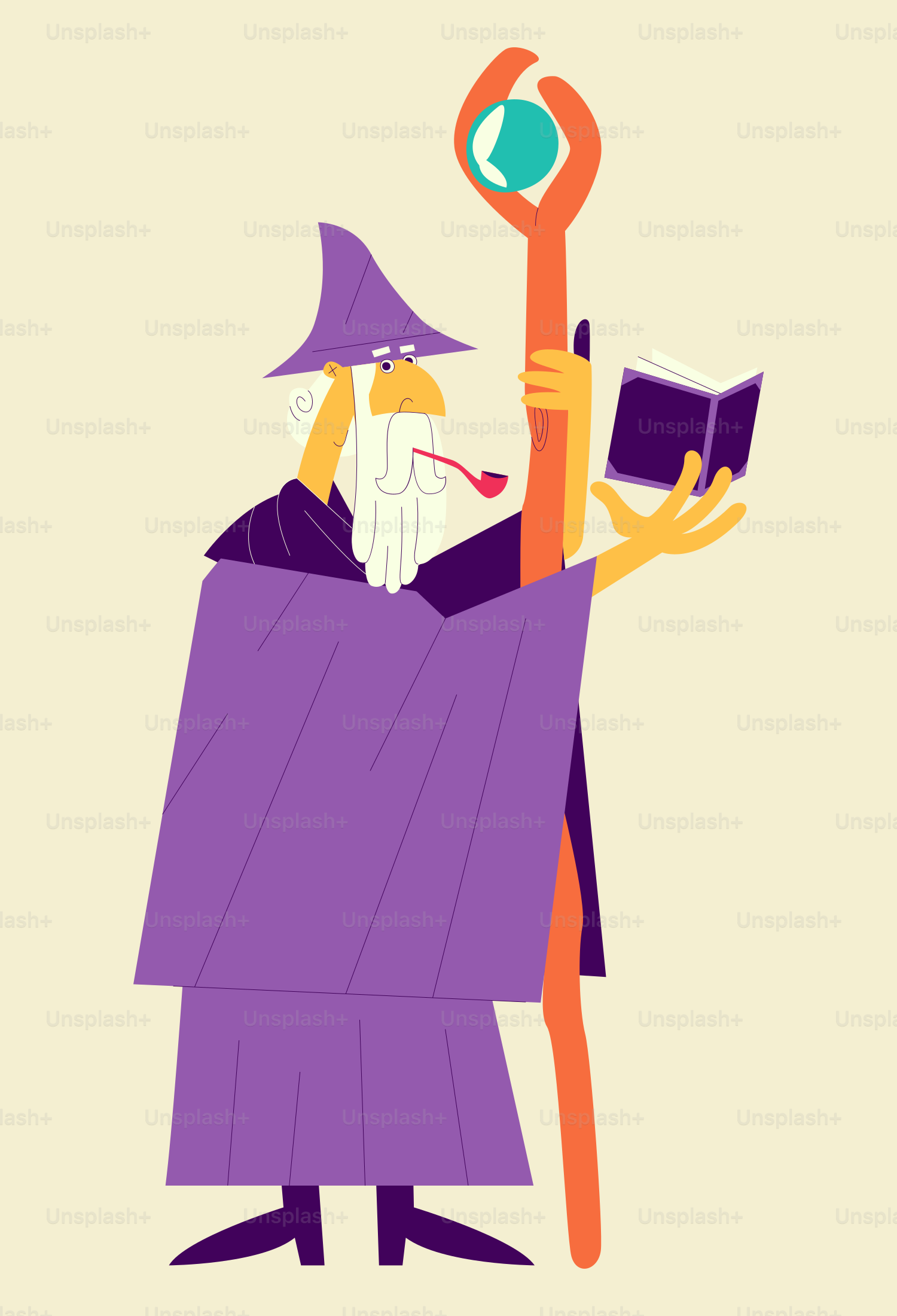 A cartoon character holding a book and a magnifying glass