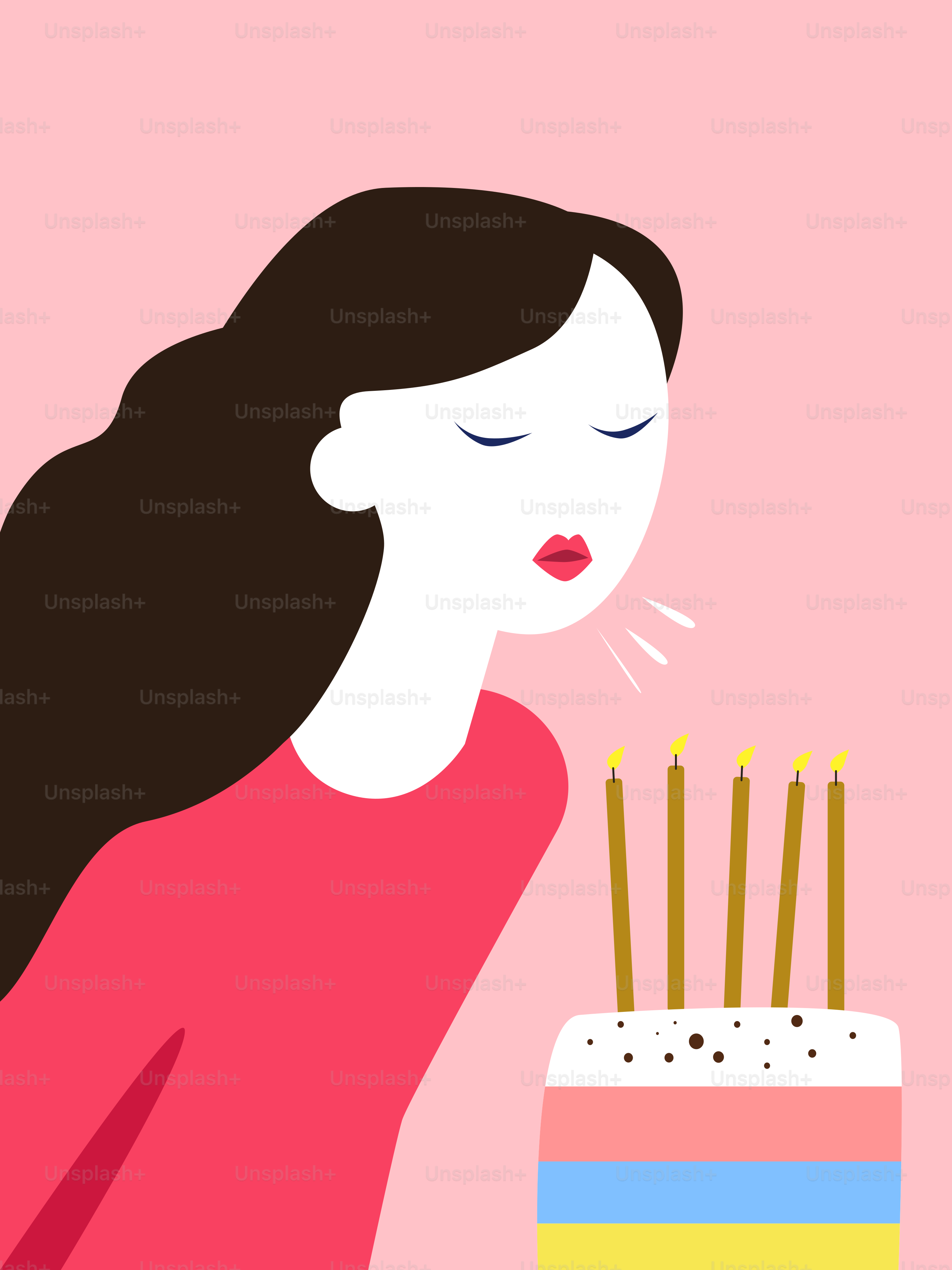 A woman blowing out candles on a cake vector – Birthday Image on Unsplash, image size:3000x4000