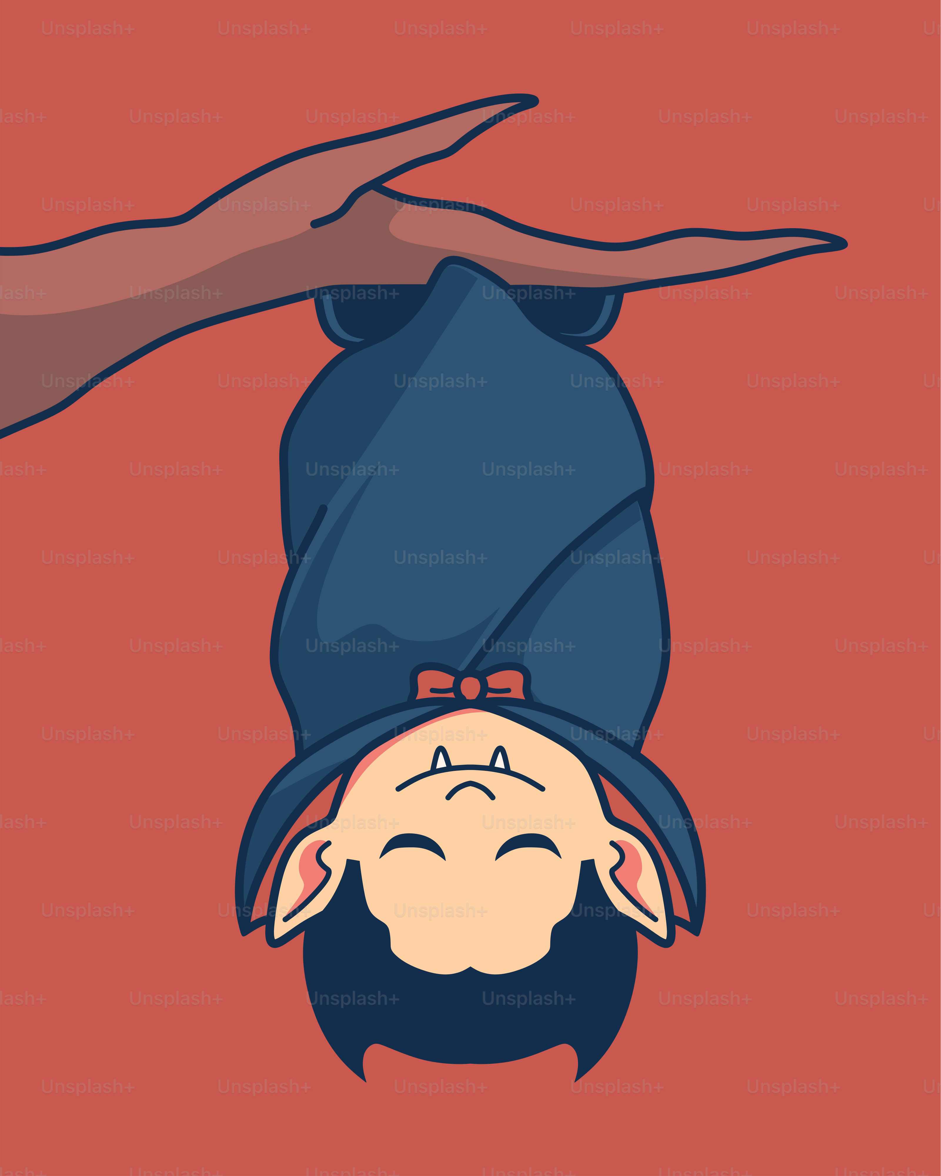 A hand reaching for a person upside down
