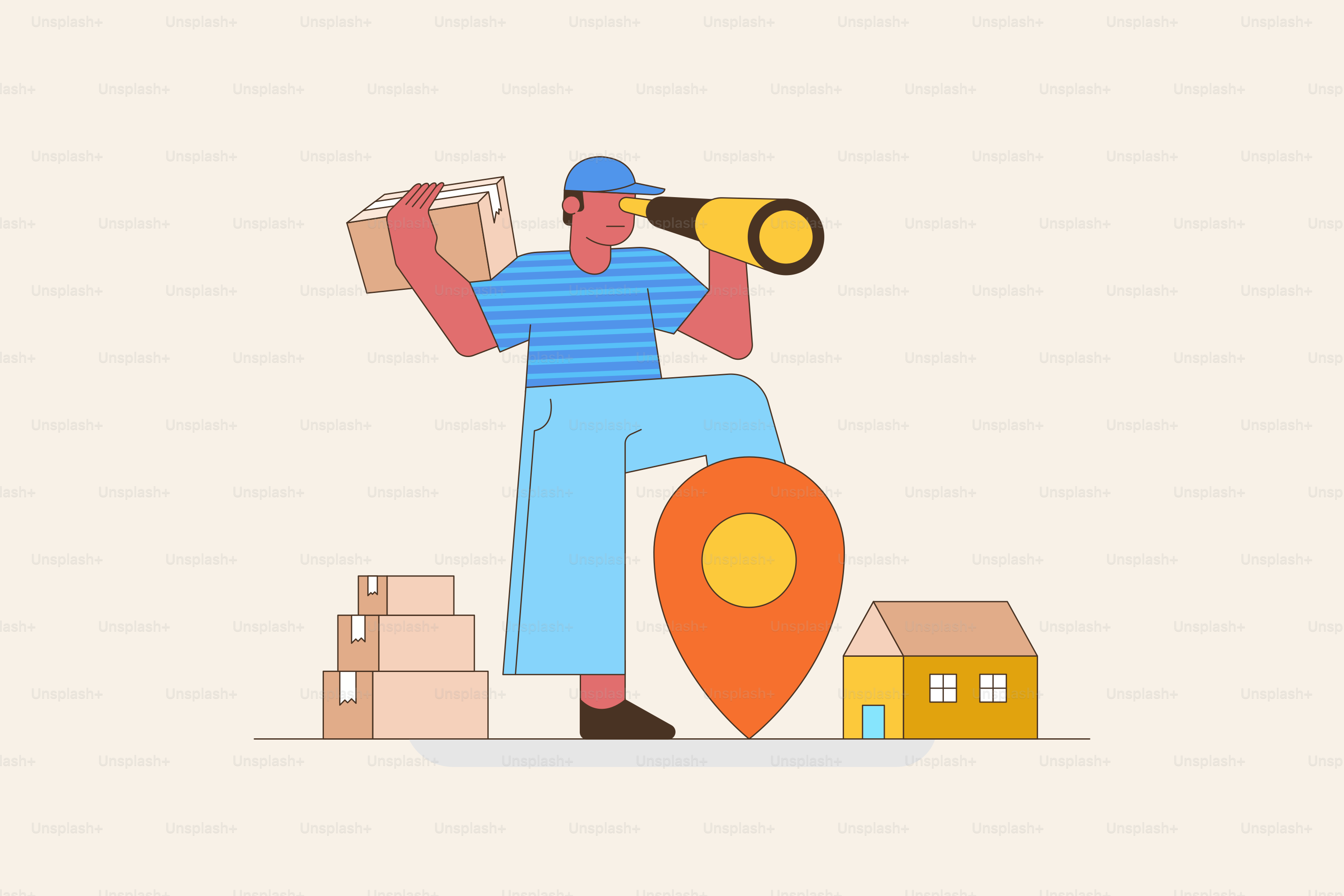 A man sitting on top of a map holding a telescope