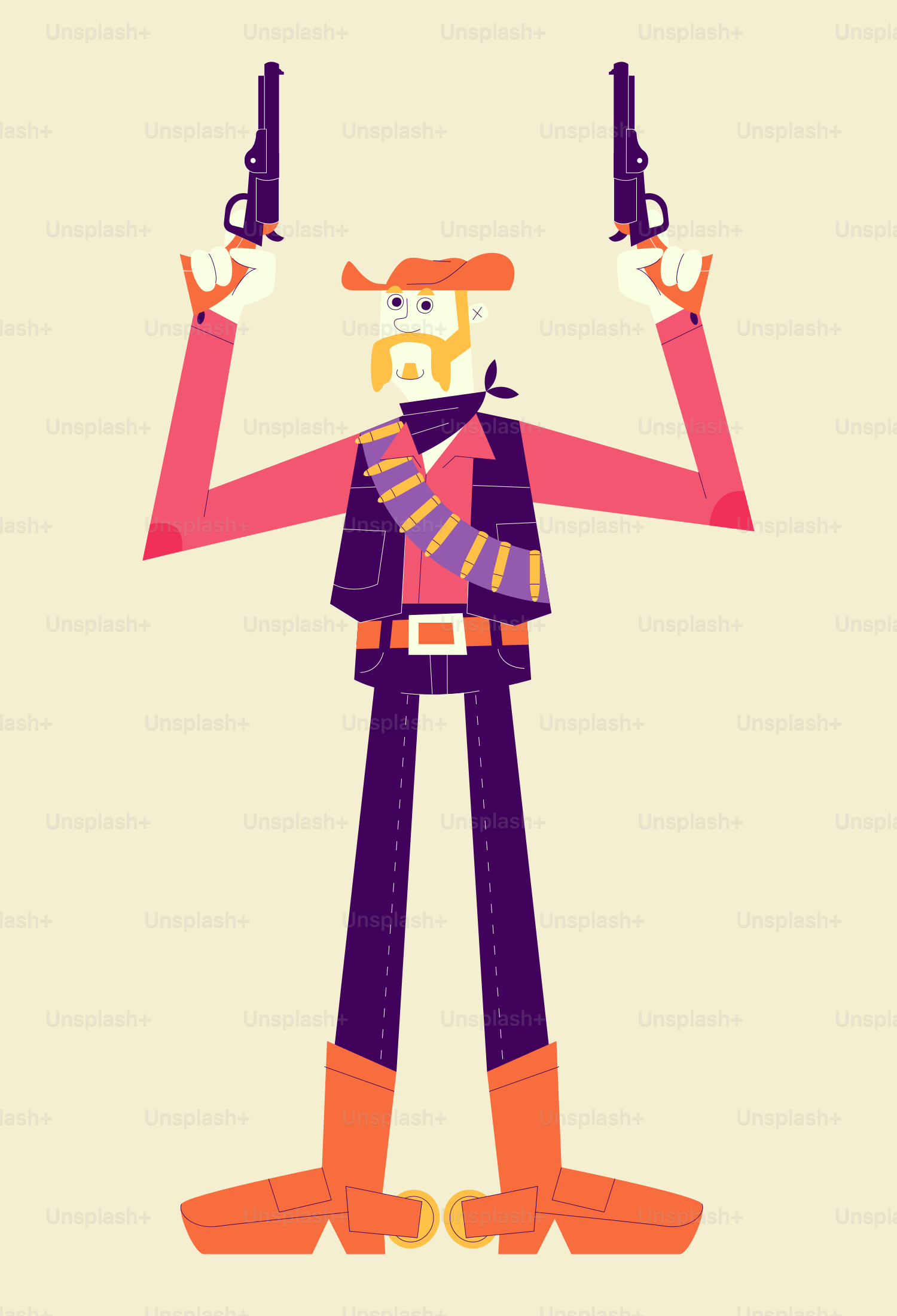 Un homme avec deux armes à la main