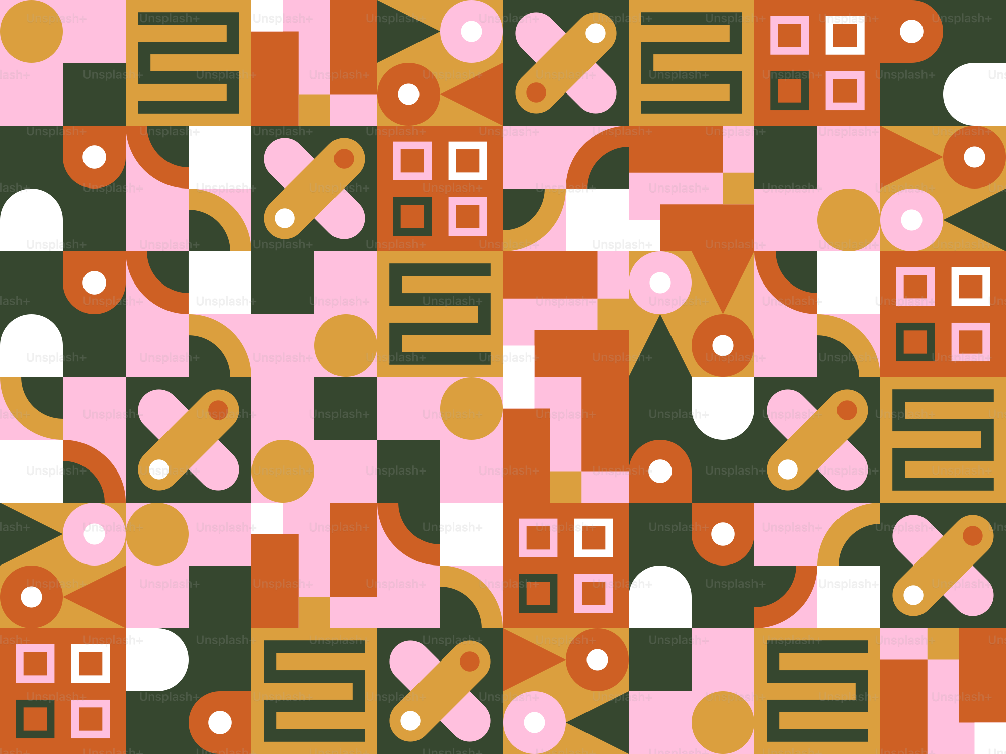 A very colorful pattern with a lot of shapes