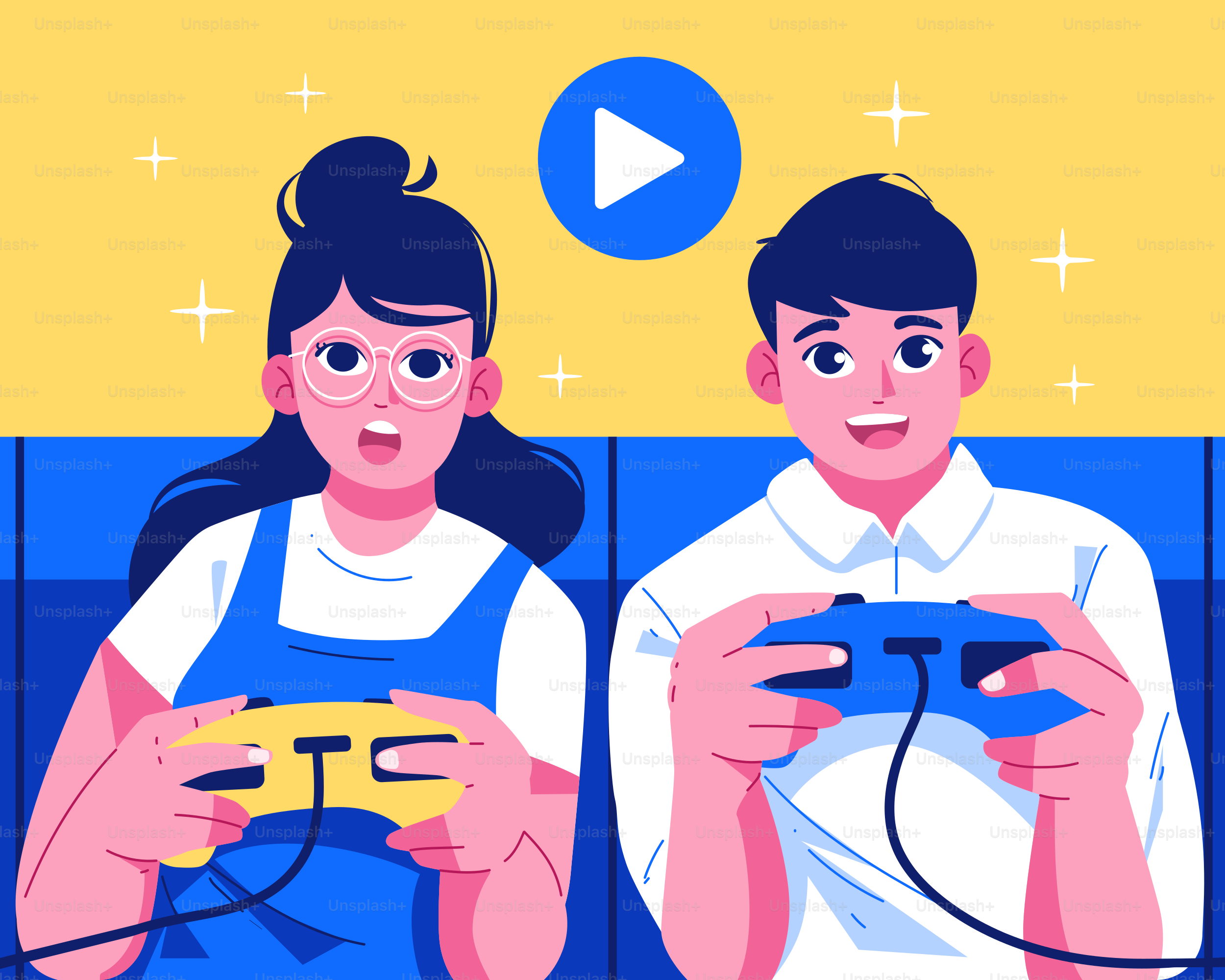 Two people sitting on a couch playing video games