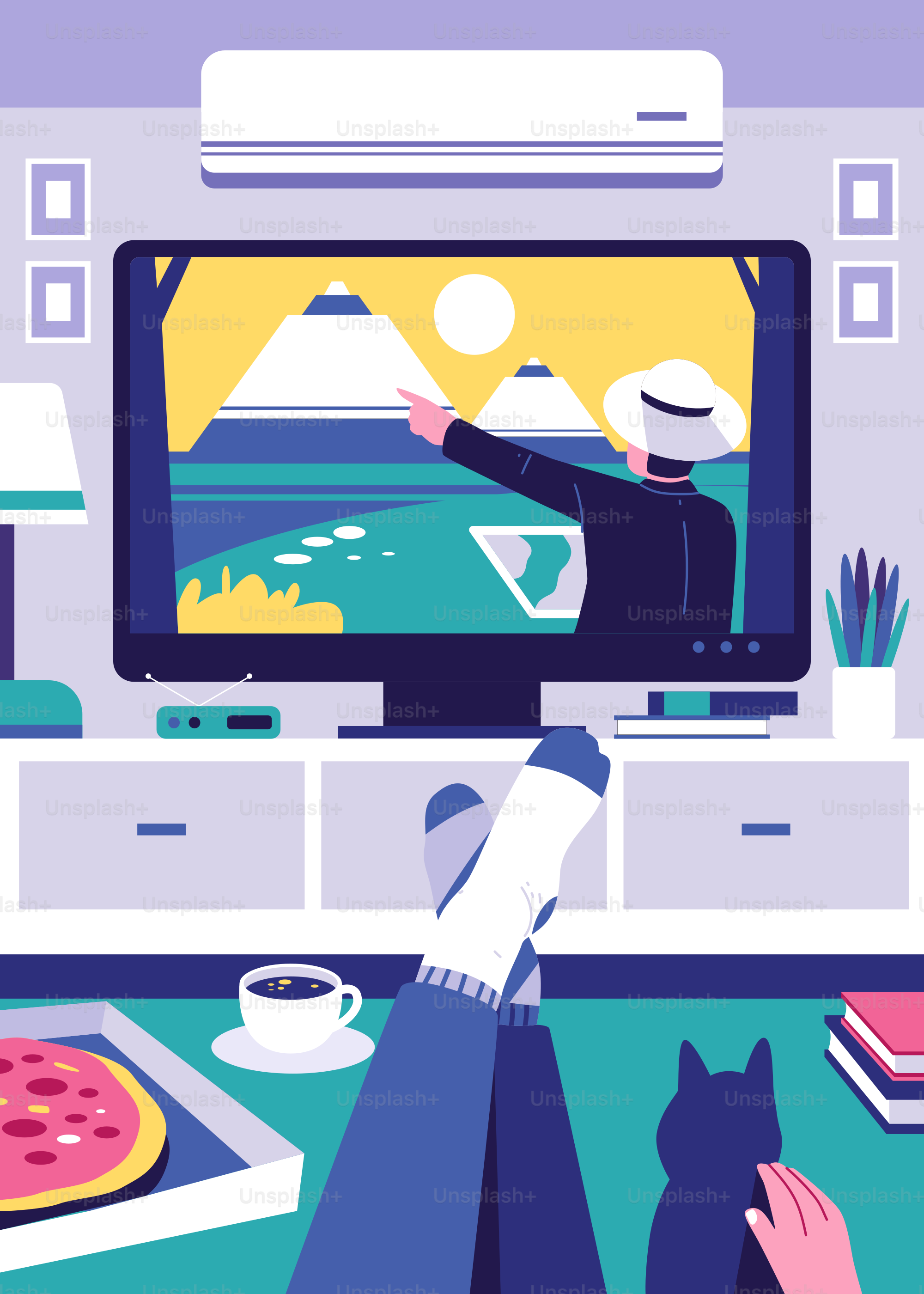 A person sitting in front of a flat screen TV