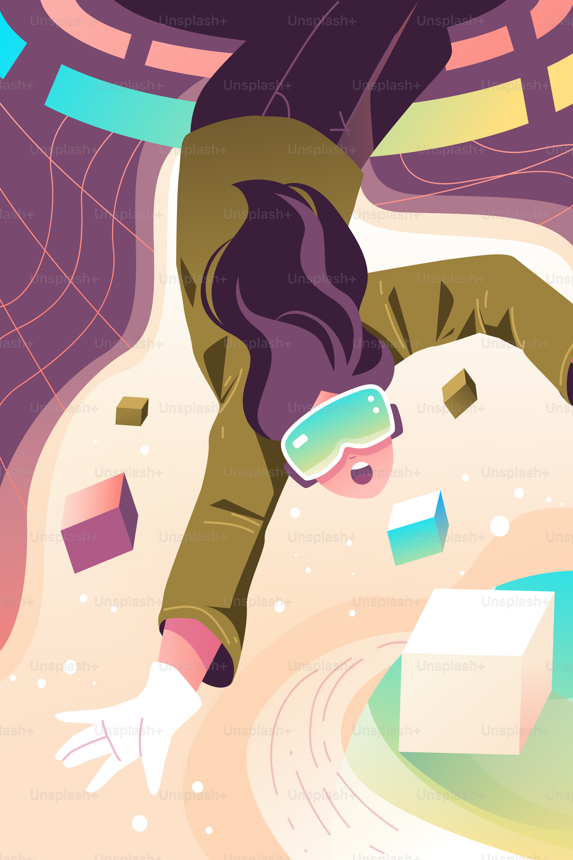 A man flying through the air while riding a snowboard