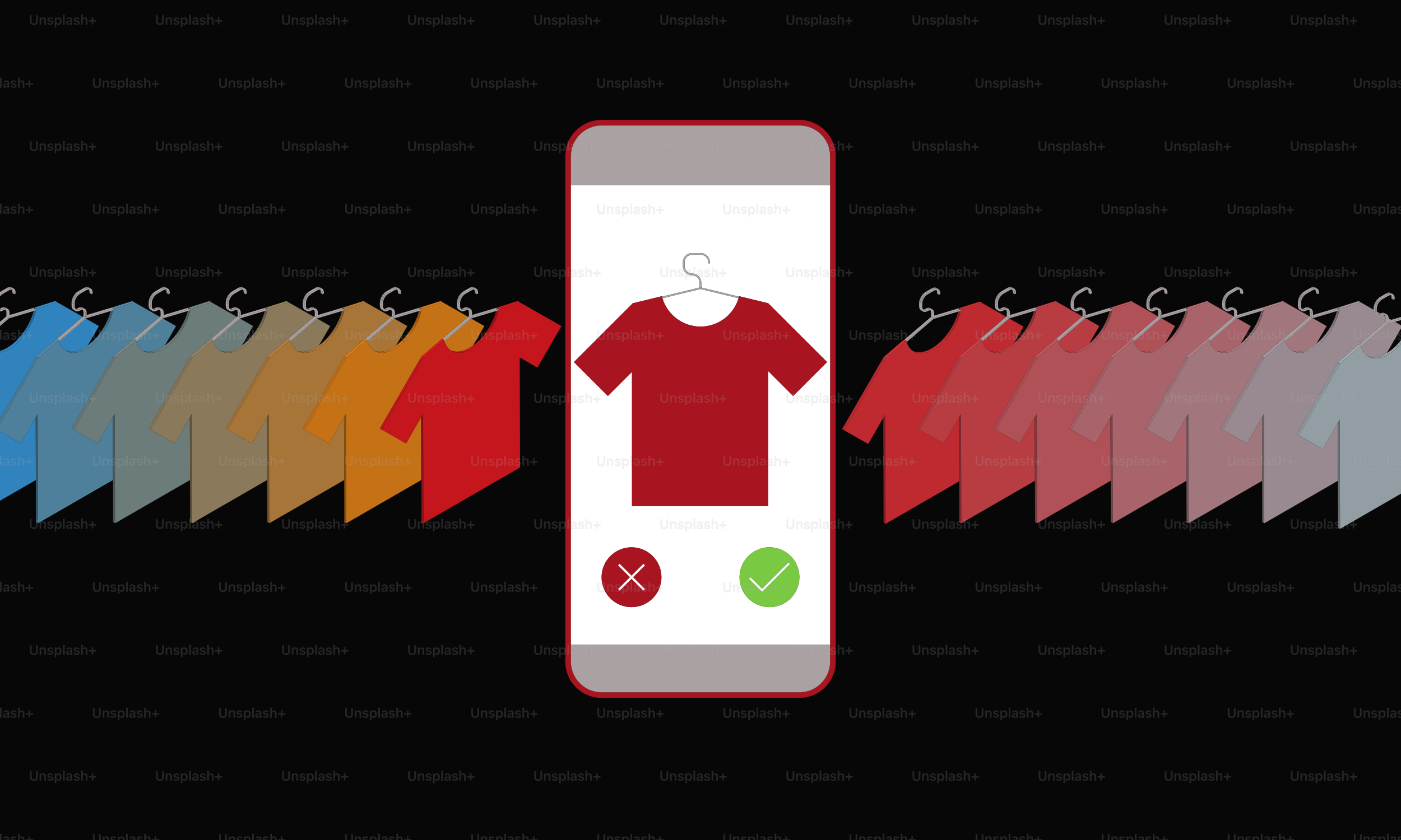 A cell phone with a picture of a t - shirt on it