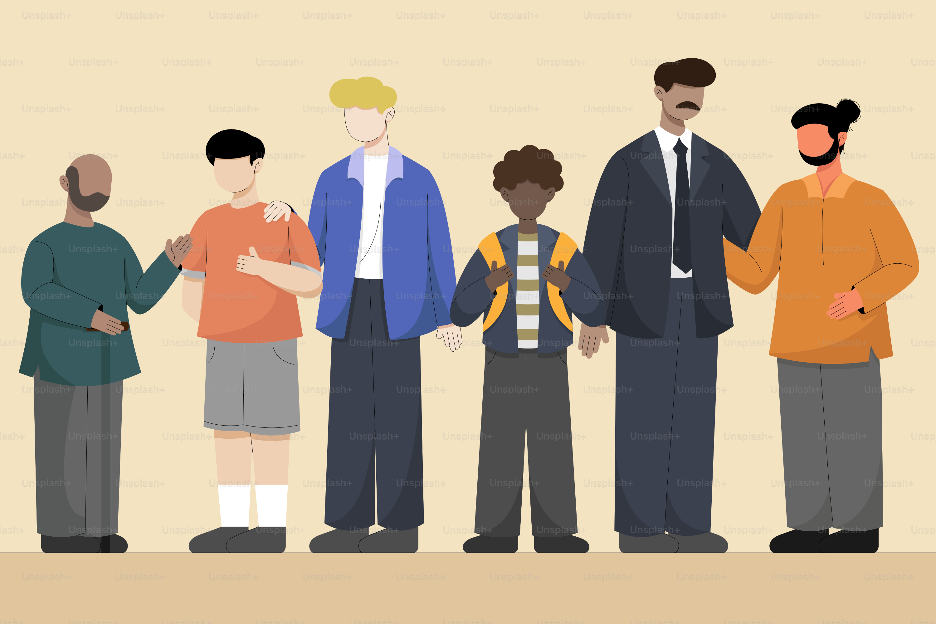 Un grupo de personas de pie una al lado de la otra