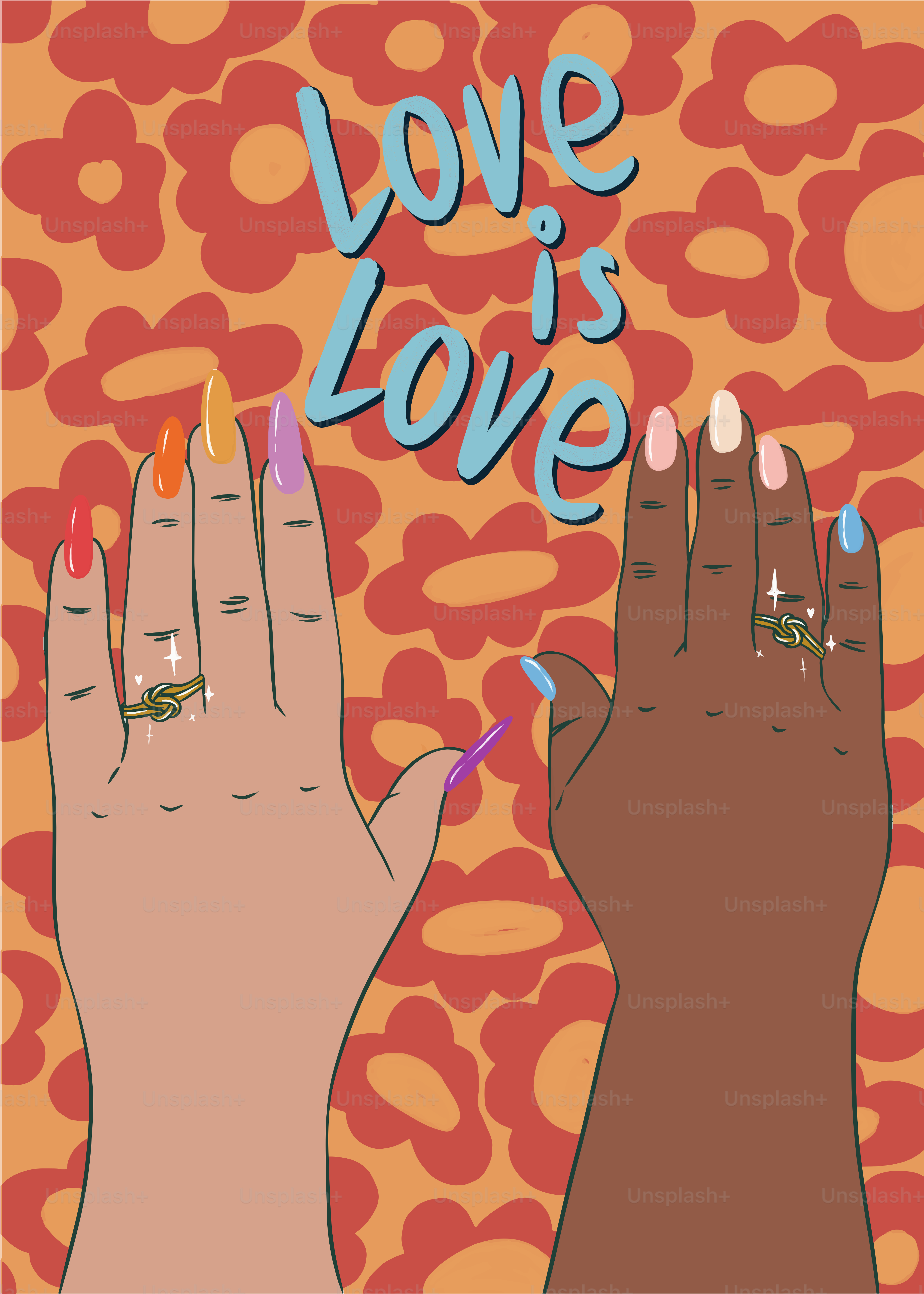 A couple of hands with nail polish on them