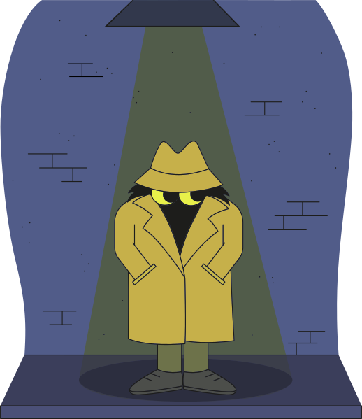 Un homme en manteau jaune et chapeau debout devant une lumière