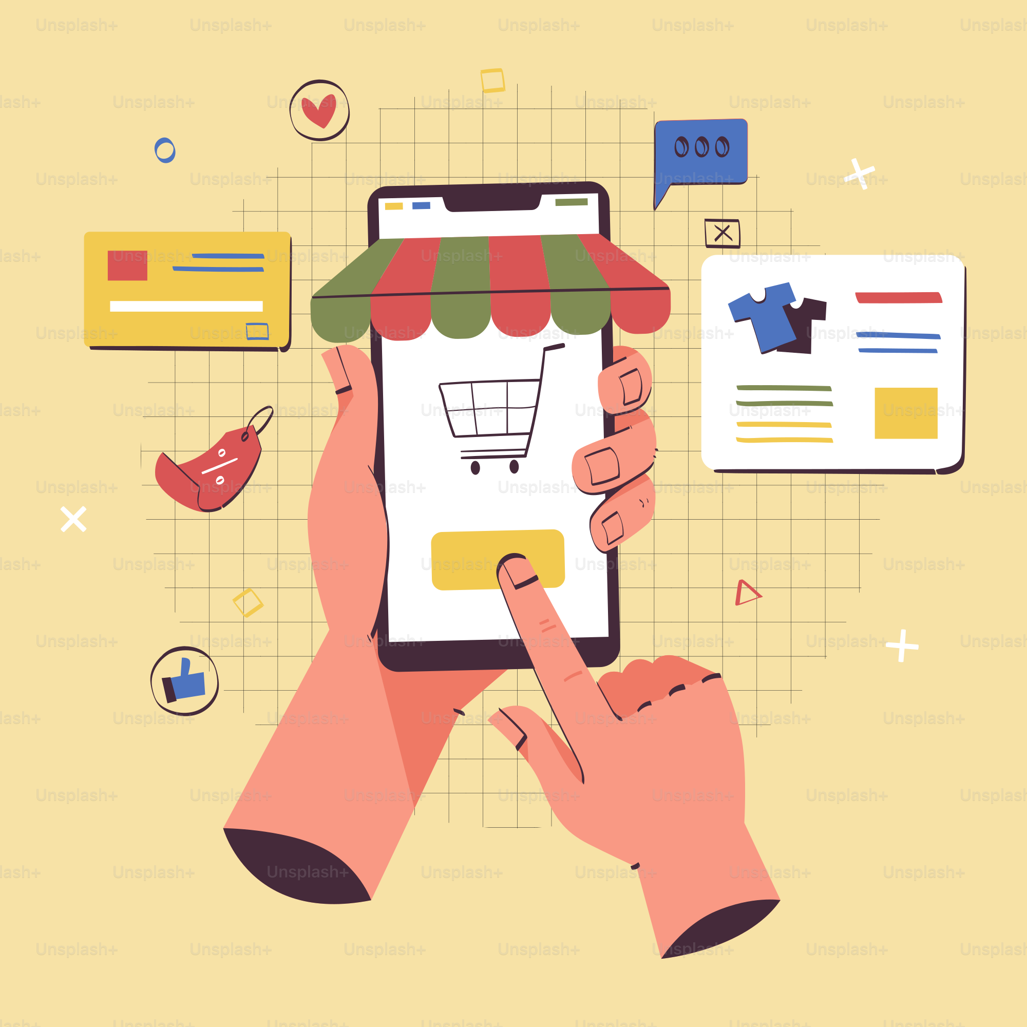 A person holding a phone with a shopping cart on the screen