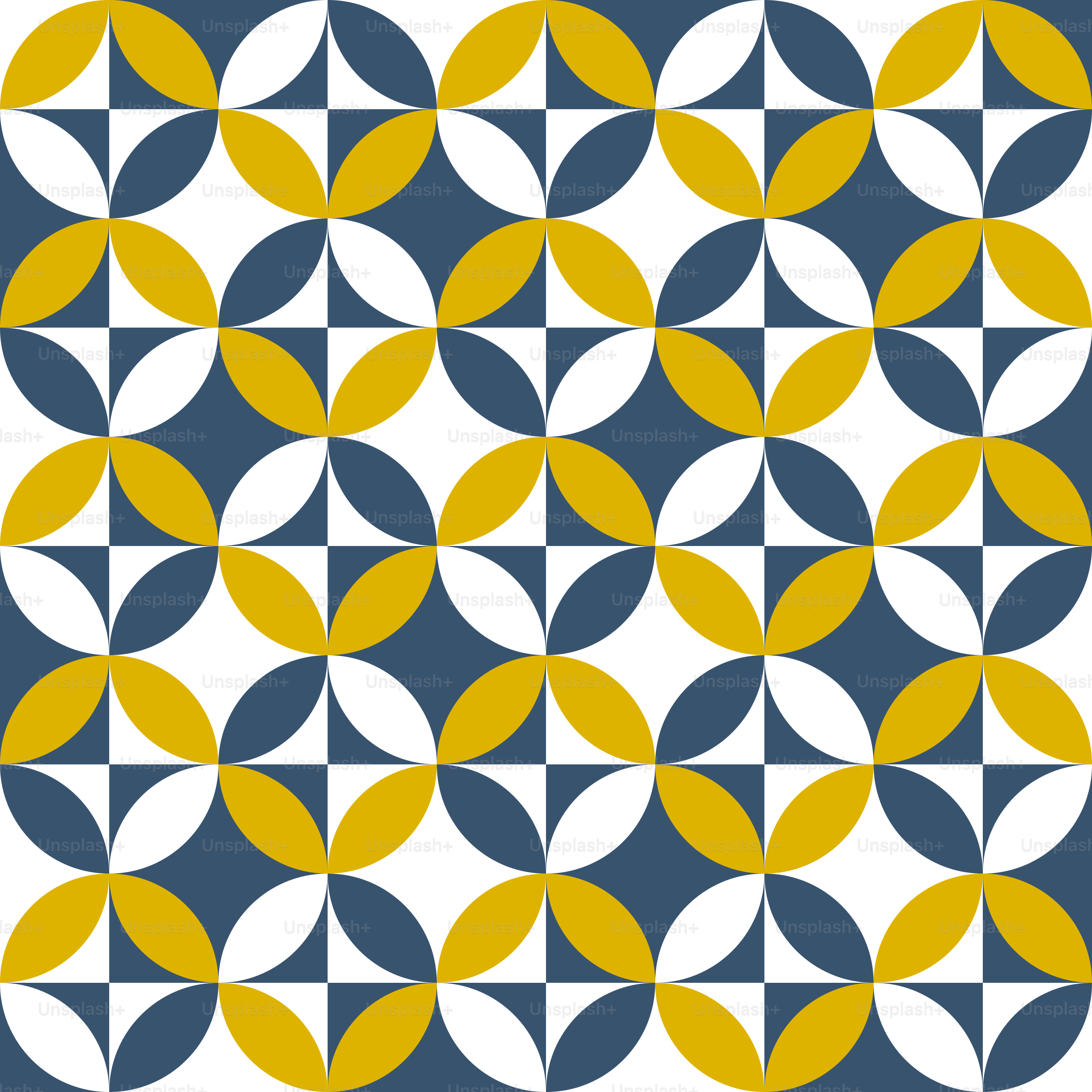 A blue and yellow pattern with circles