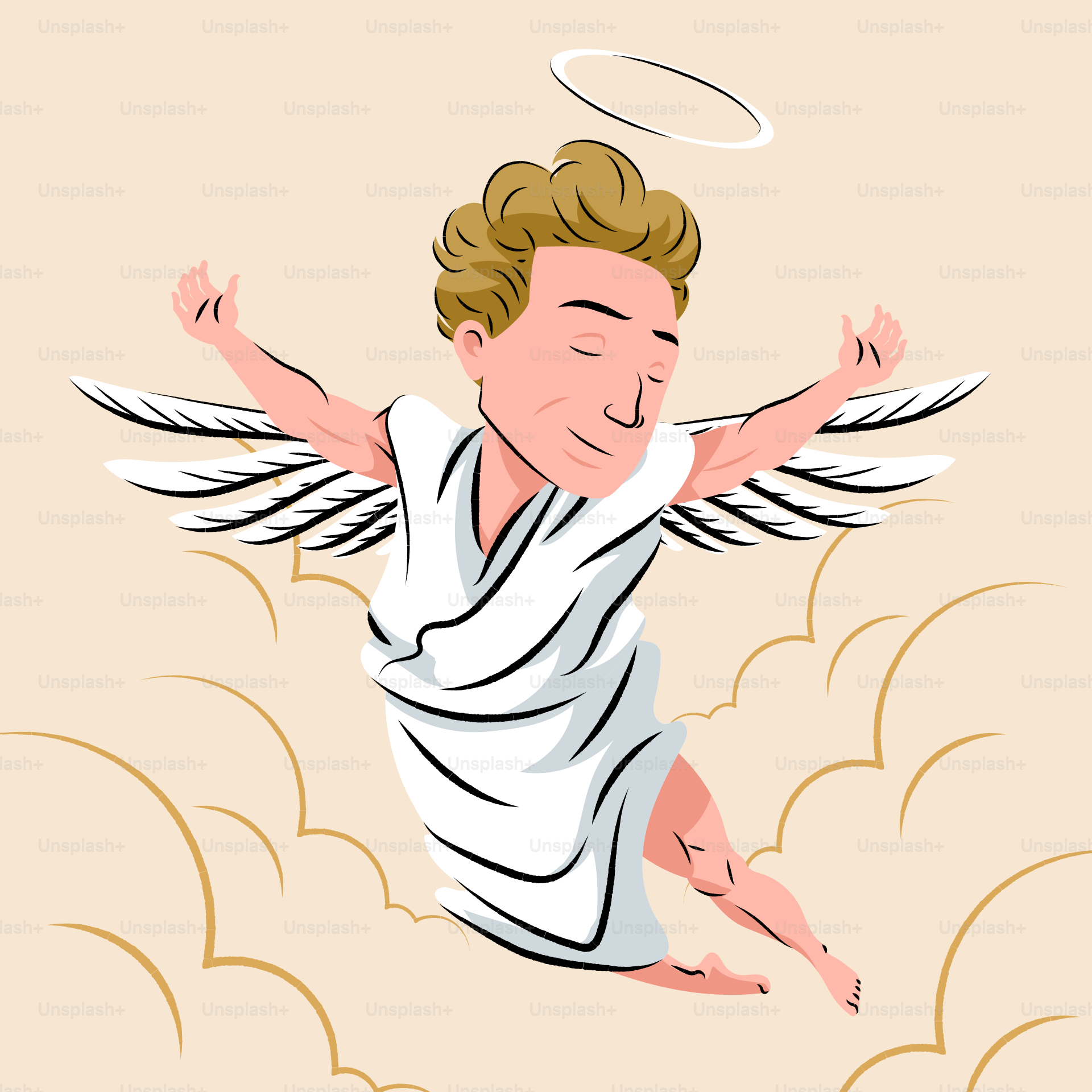 Eine Karikatur eines Mannes, der durch die Luft fliegt