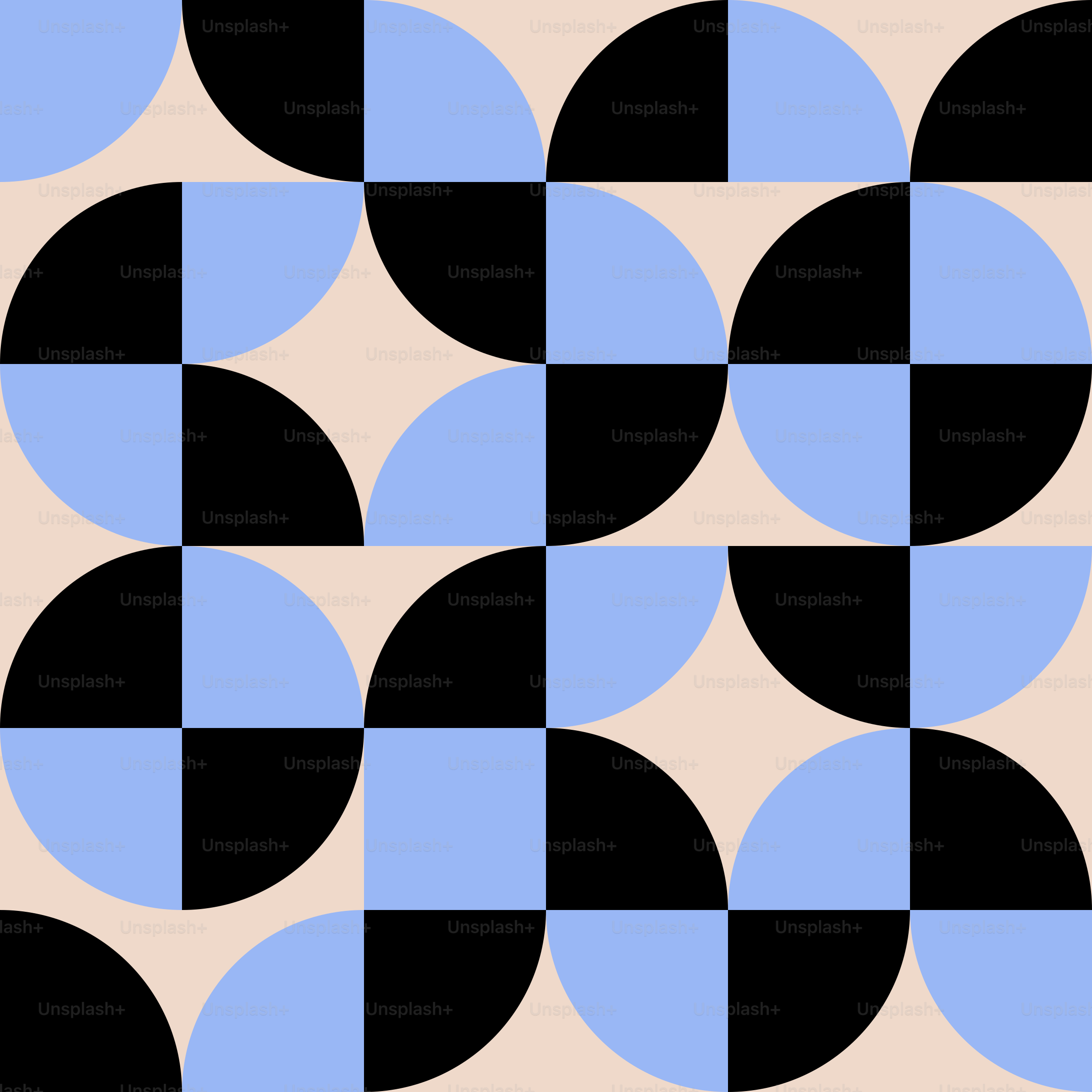 Un patrón negro y azul con círculos