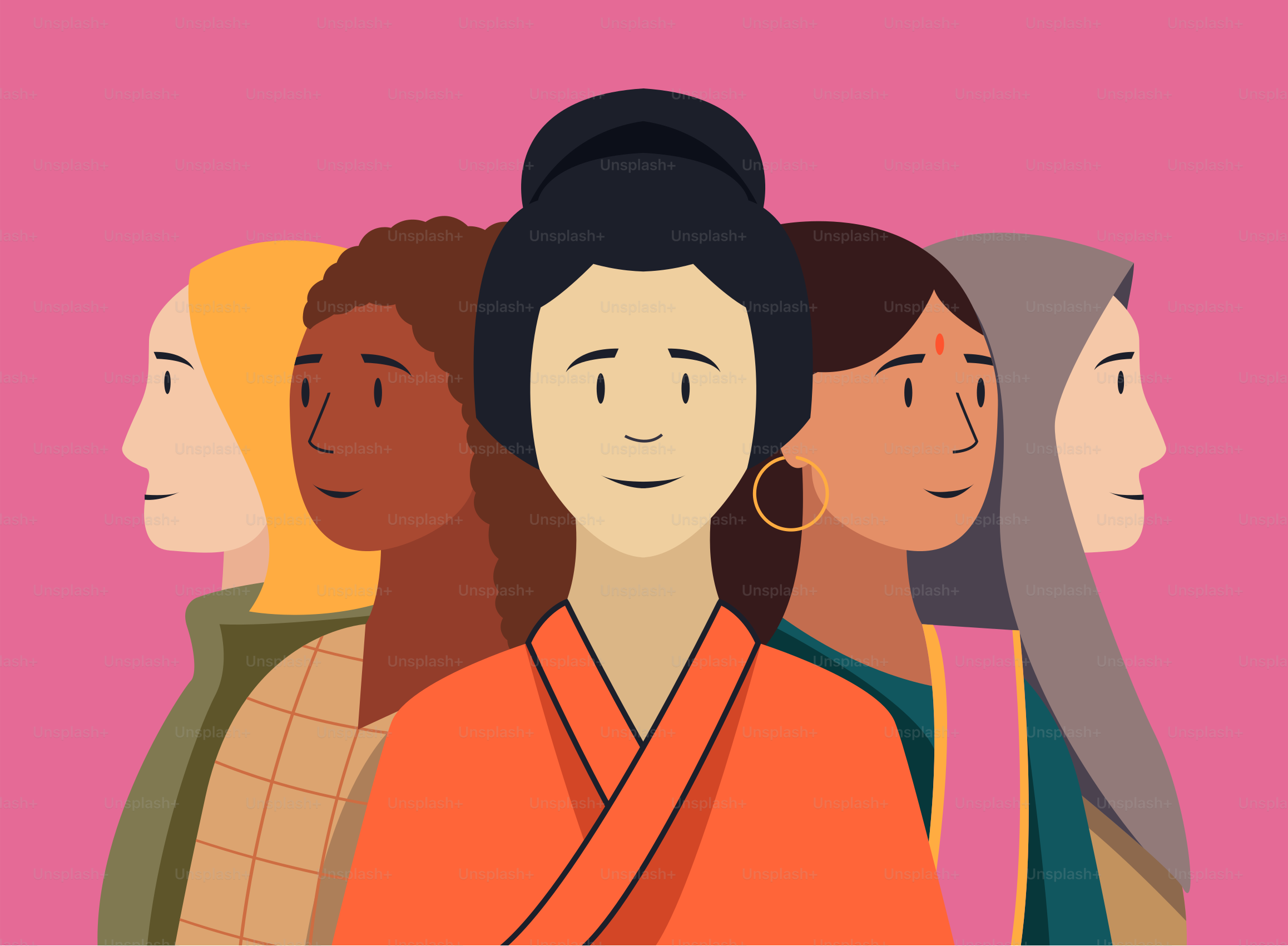 A group of women standing next to each other