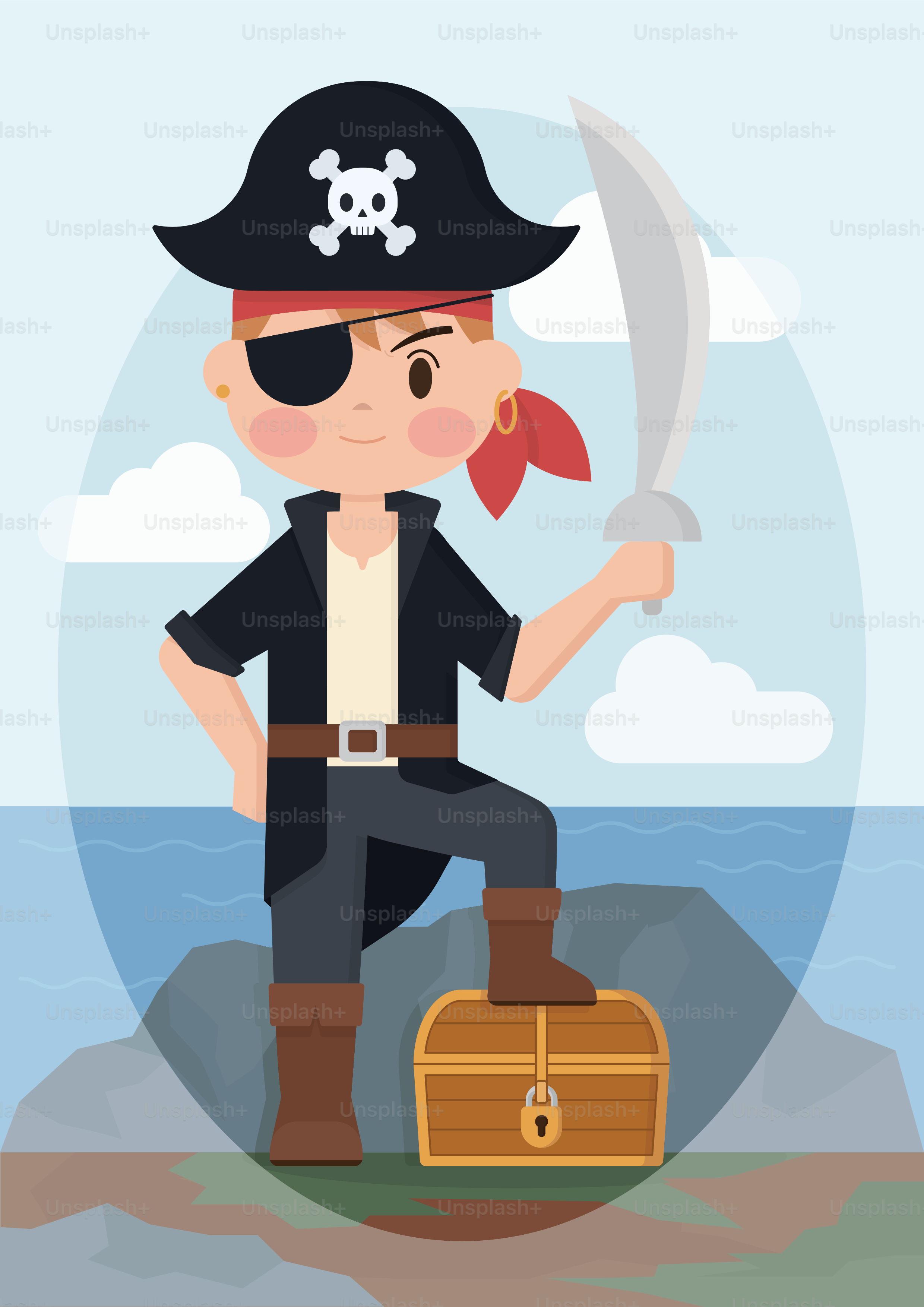 Un ragazzo in costume da pirata che tiene una spada