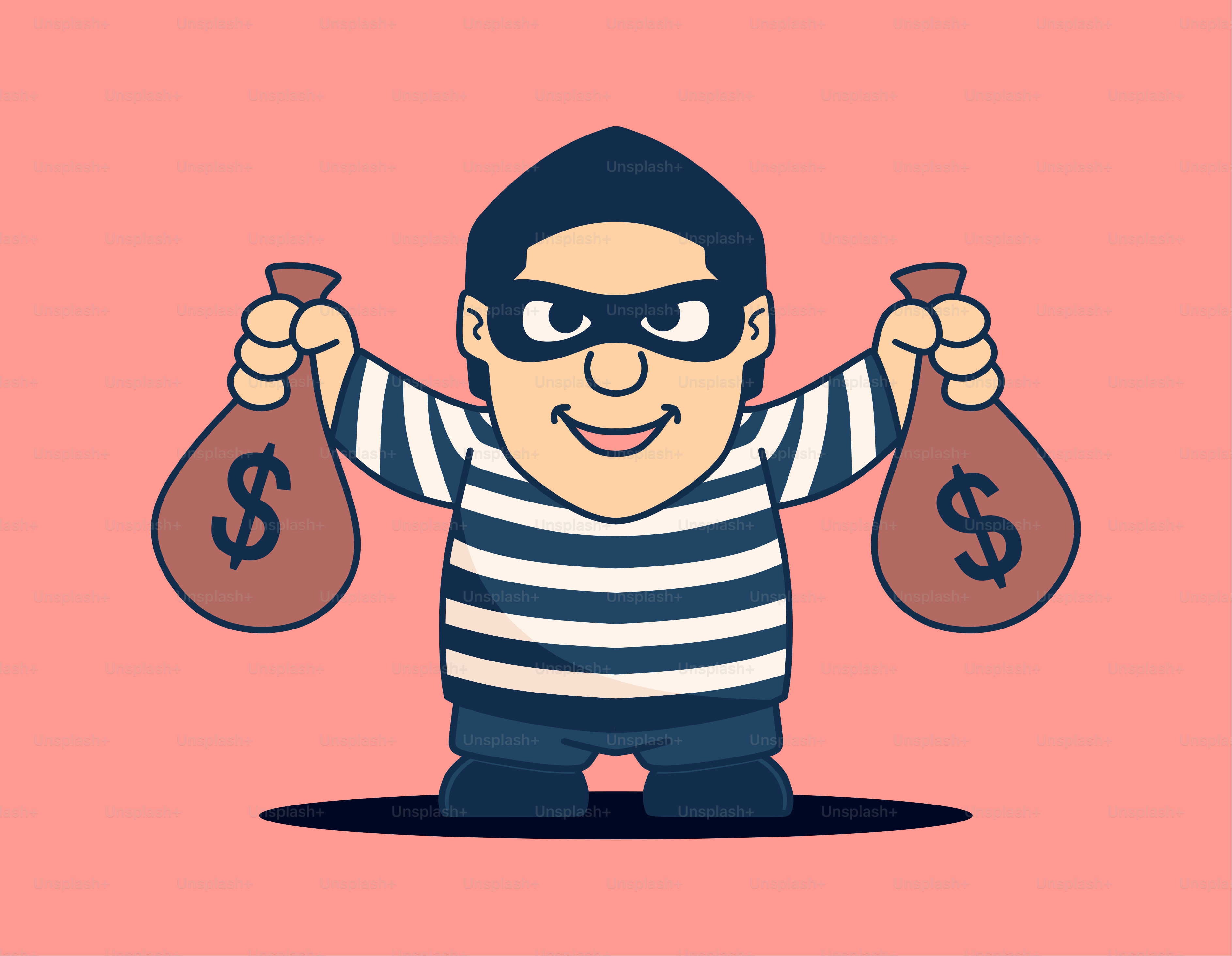 A man holding two bags of money in his hands