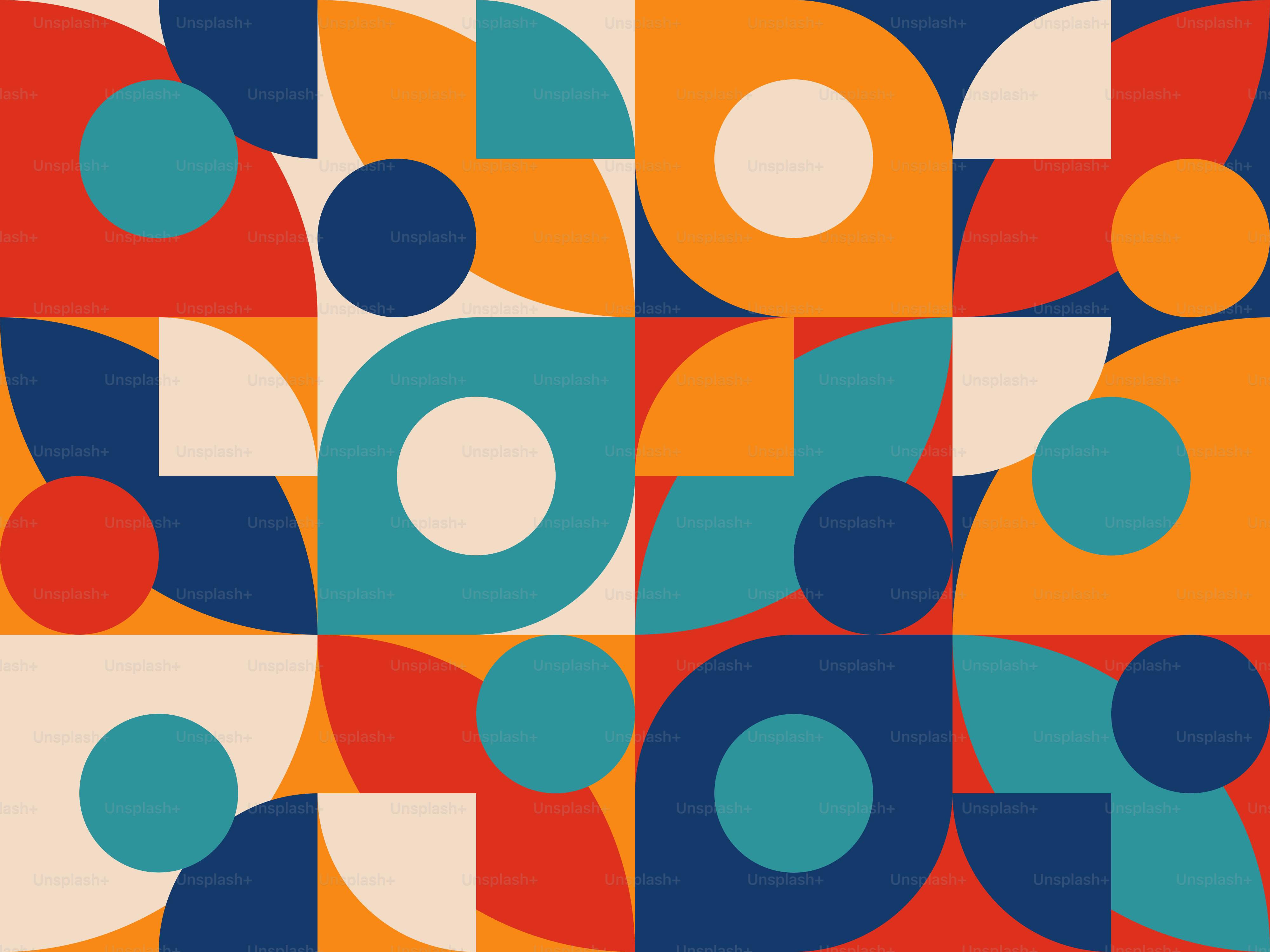 A colorful abstract background with circles and squares