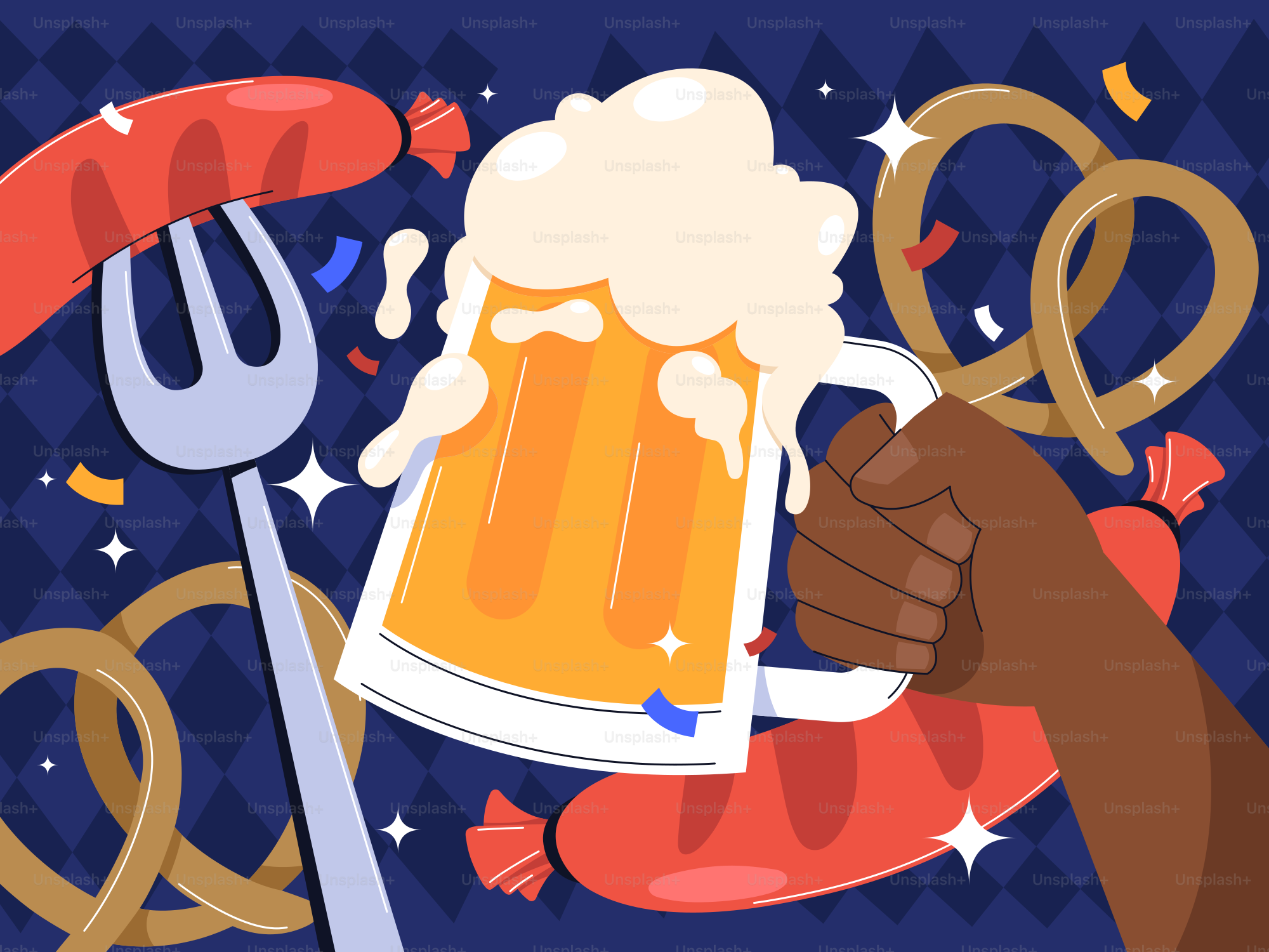 Una persona sosteniendo una jarra de cerveza y una llave inglesa