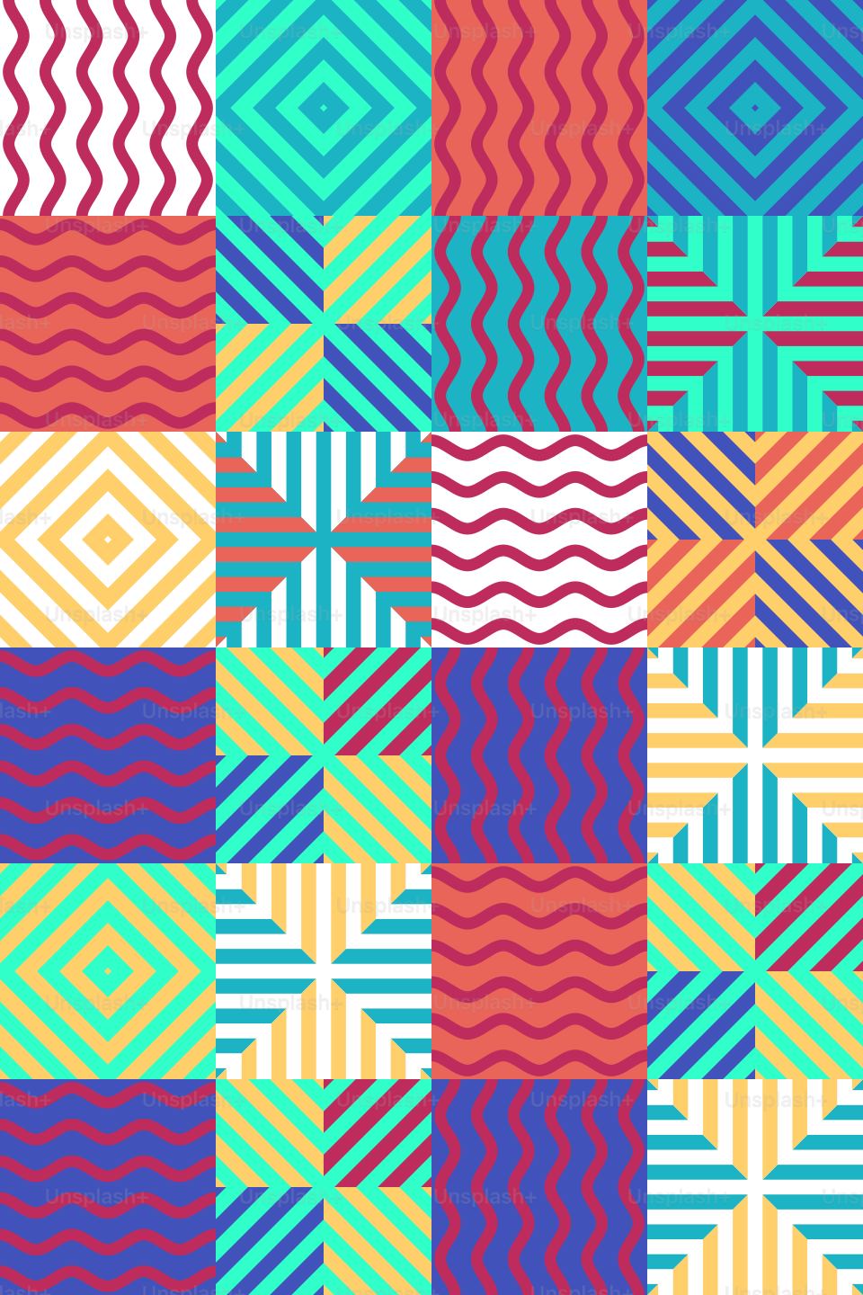 A multicolored checkered pattern with different colors