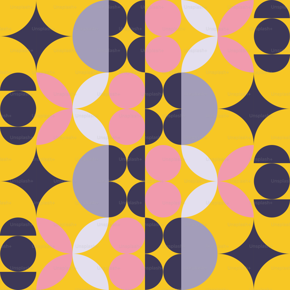 A yellow background with black and pink circles vector – Seamless ...