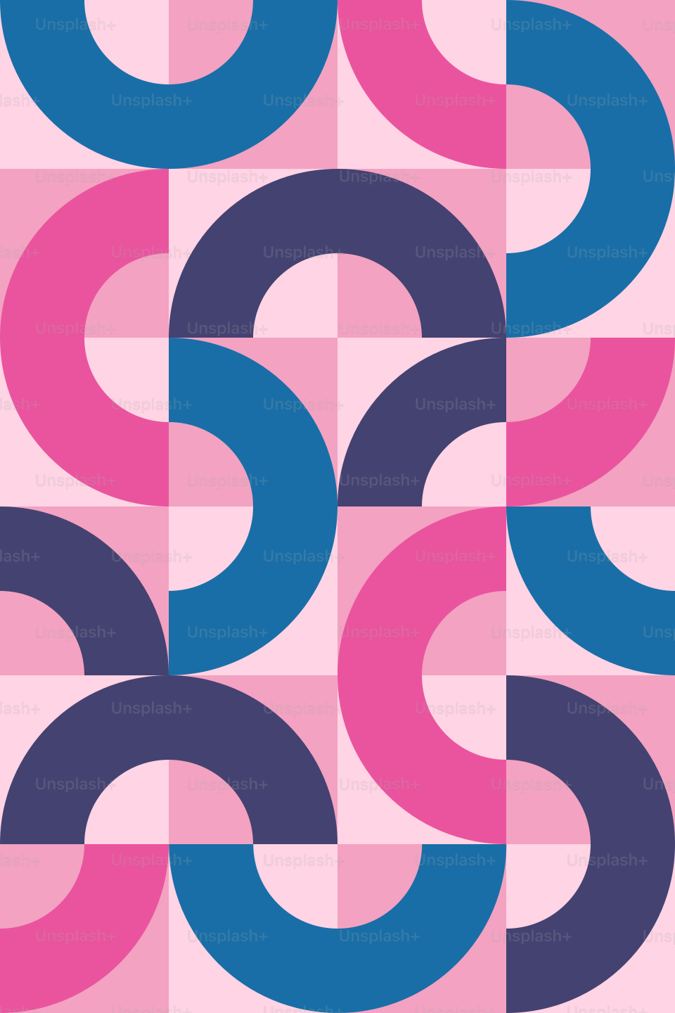 A pink and blue pattern with circles