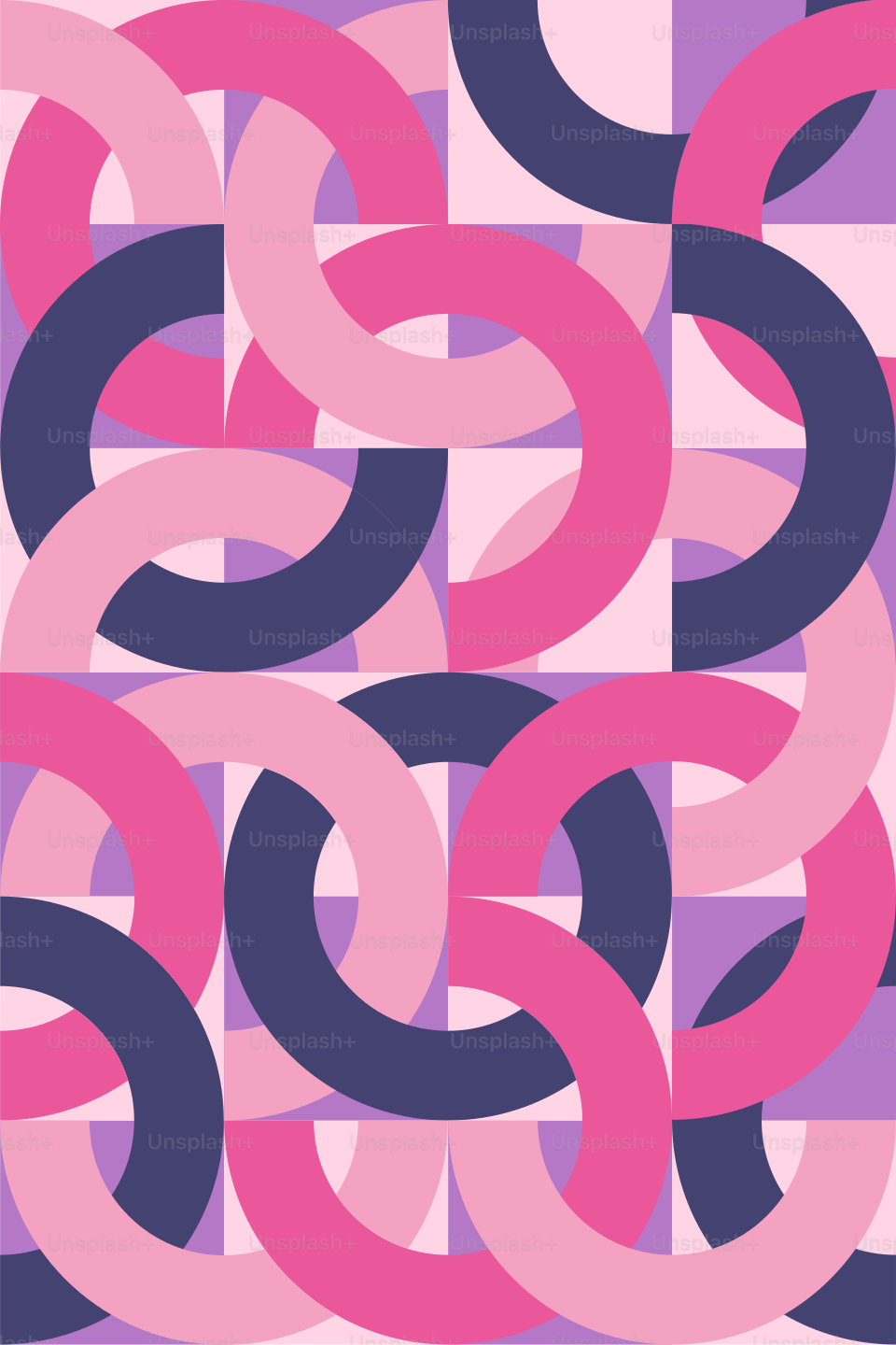 Un disegno astratto rosa, viola e nero